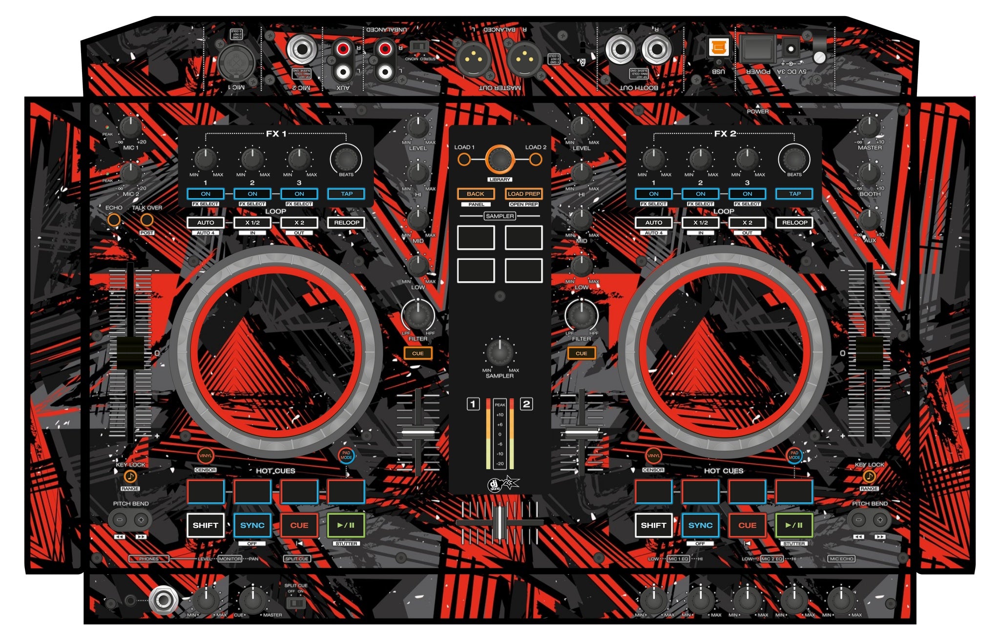 Denon DJ MC 4000 Skin Ridge Red