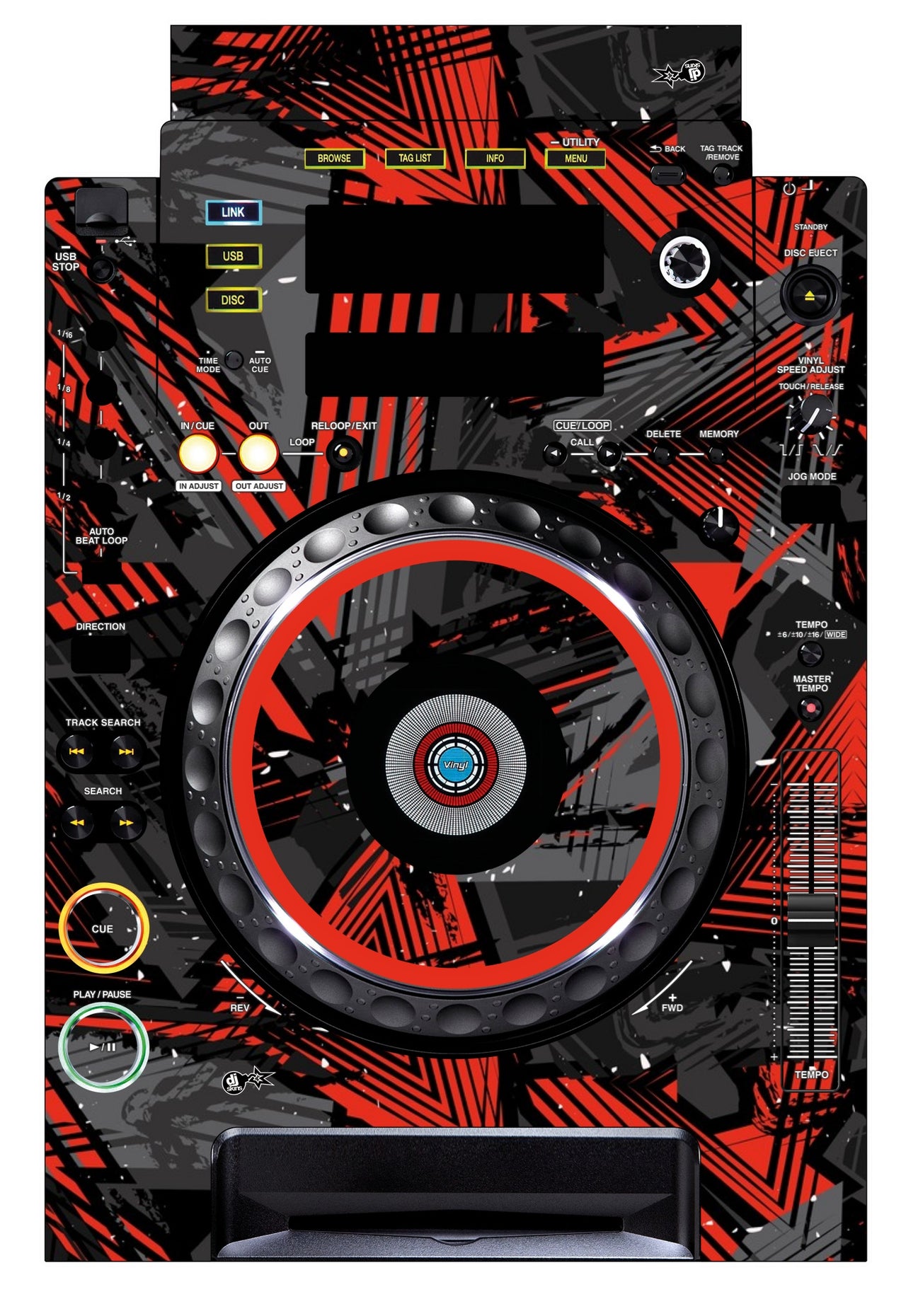 Pioneer DJ CDJ 900 Skin Ridge Red