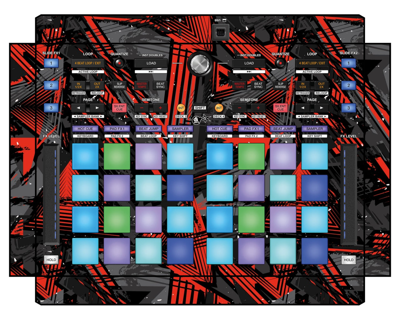 Pioneer DJ DDJ XP 1 Skin Ridge Red
