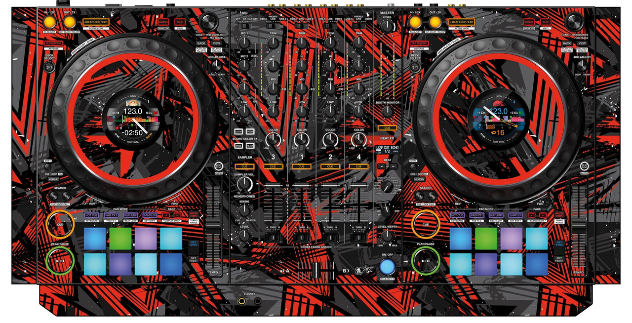 Pioneer DJ DDJ 1000 Skin Ridge Red