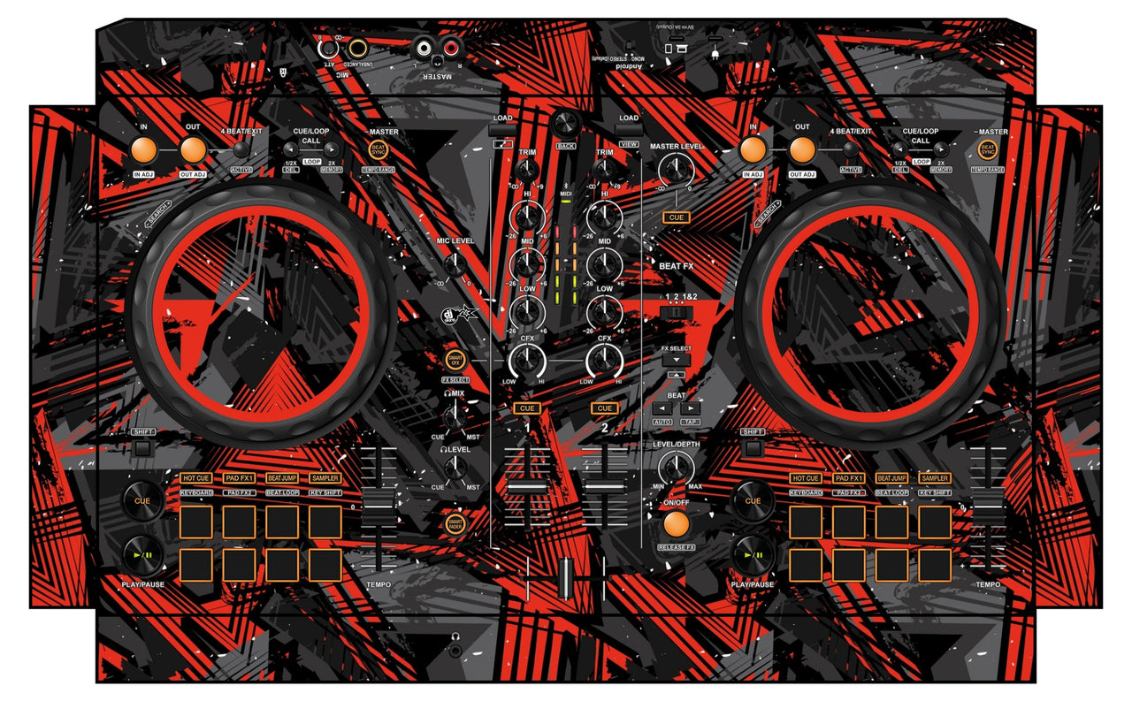 Pioneer DJ DDJ FLX 4 Skin Ridge Red