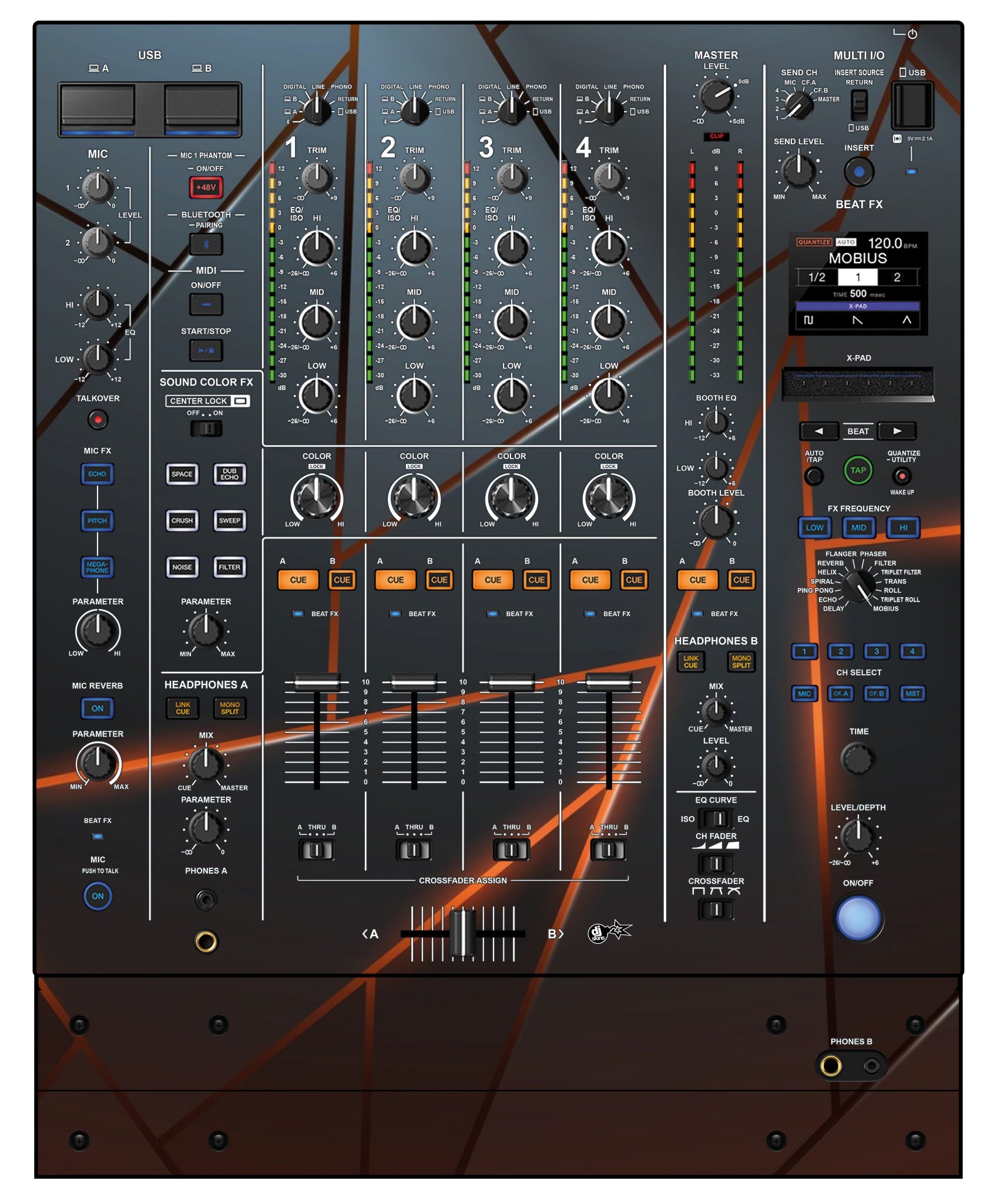 Pioneer DJ DJM A9 Skin Rifter Orange