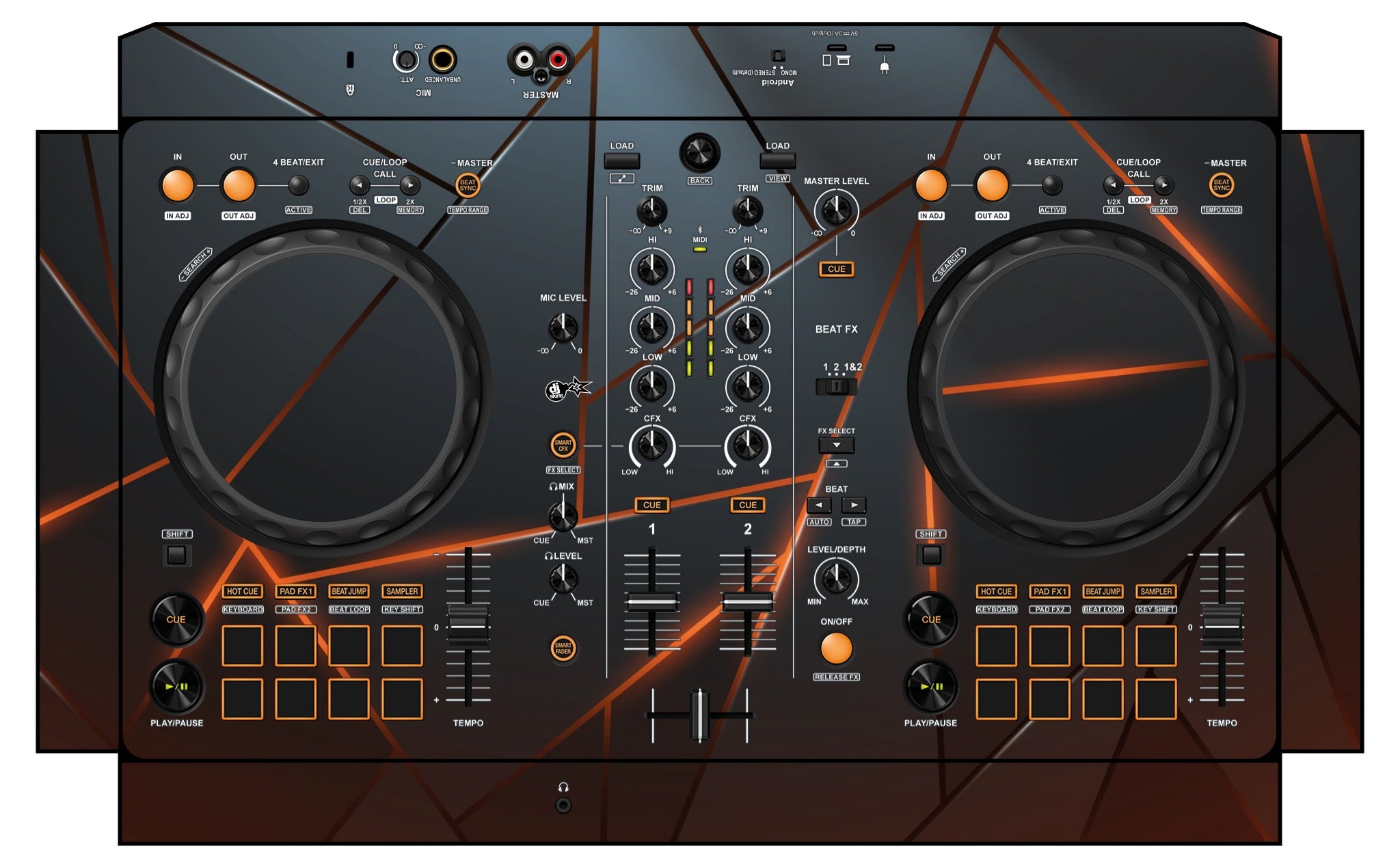 Pioneer DJ DDJ FLX 4 Skin Rifter Orange