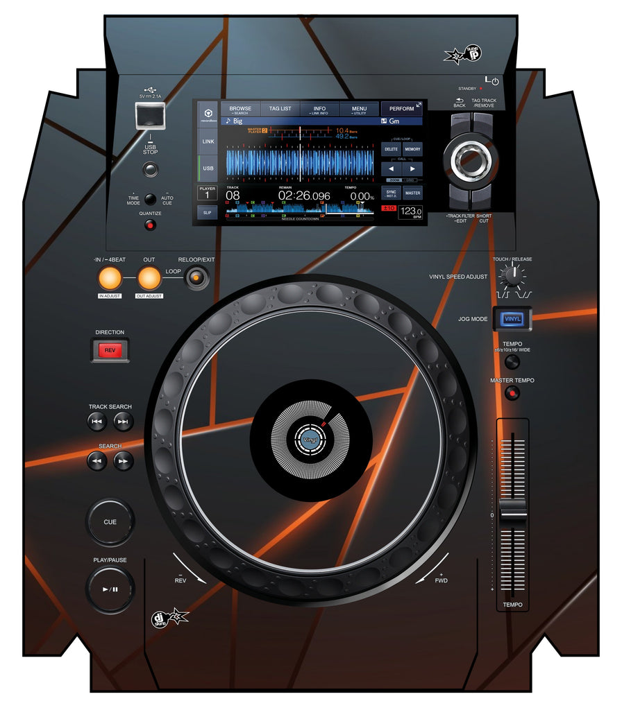 Pioneer DJ XDJ 1000 MK2 Skin Rifter Orange