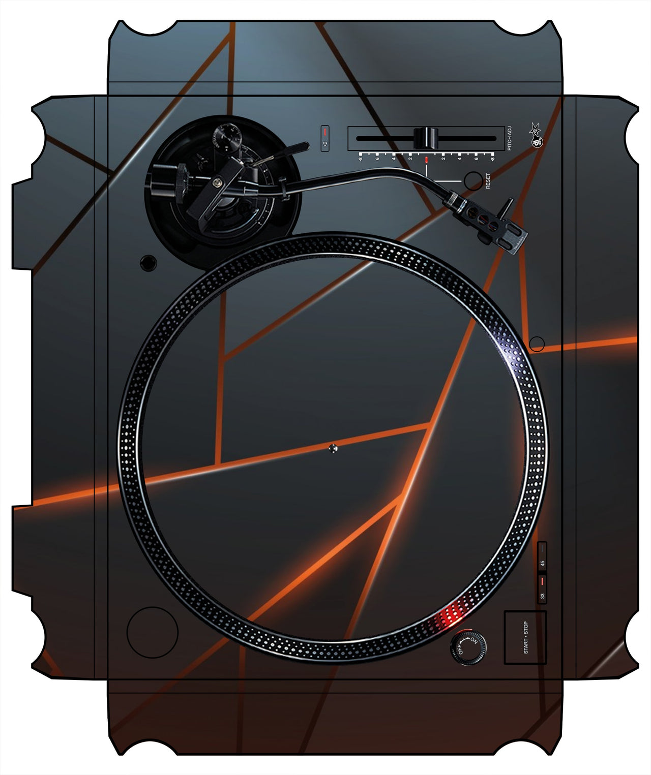 Technics 1200 / 1210 MK7 VERTICAL Skin Rifter Orange