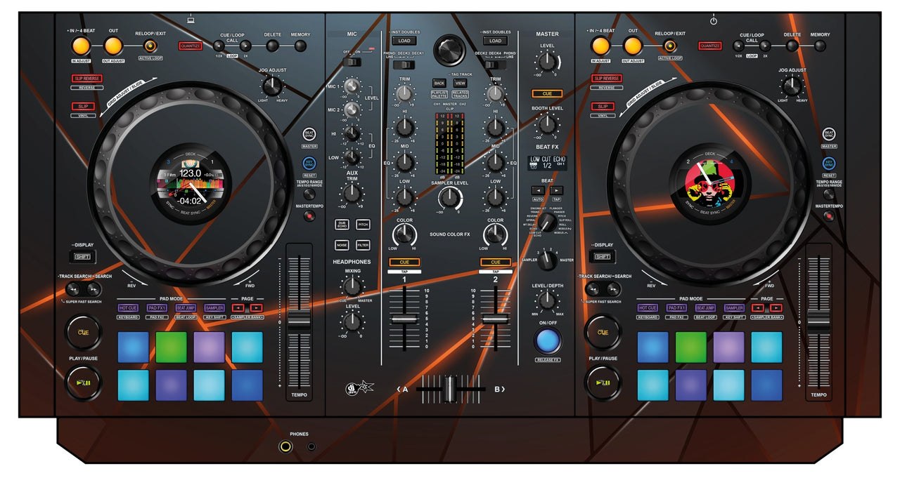Pioneer DJ DDJ 800 Skin Rifter Orange
