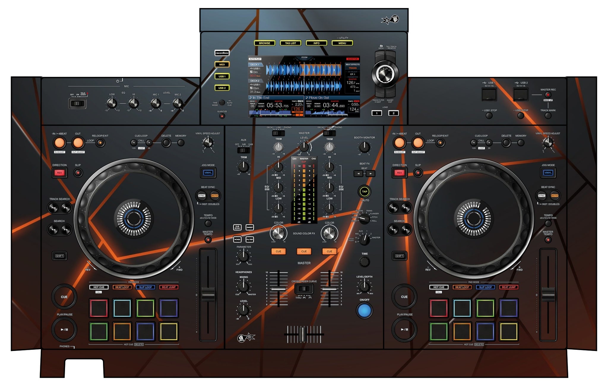 Pioneer DJ XDJ RX 2 Skin Rifter Orange