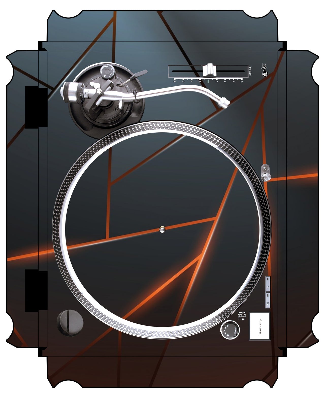 Technics 1200 / 1210 MK2 VERTICAL Skin Rifter Orange