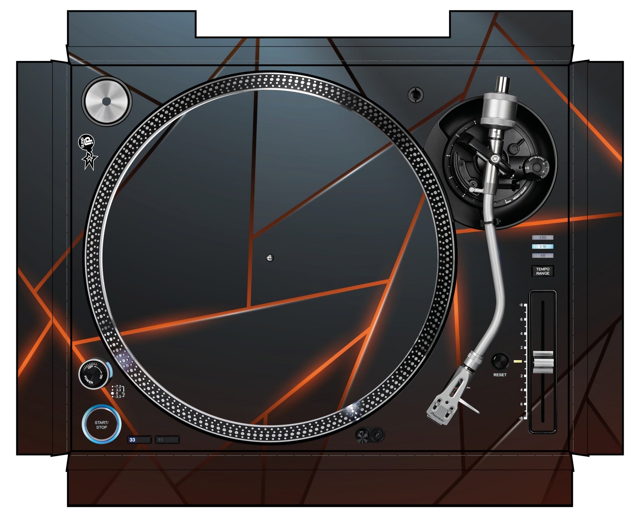 Pioneer DJ PLX 1000 Skin Rifter Orange