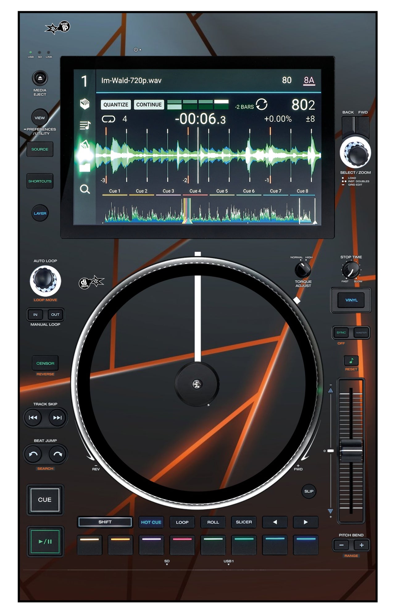 Denon DJ SC 6000 M Skin Rifter Orange