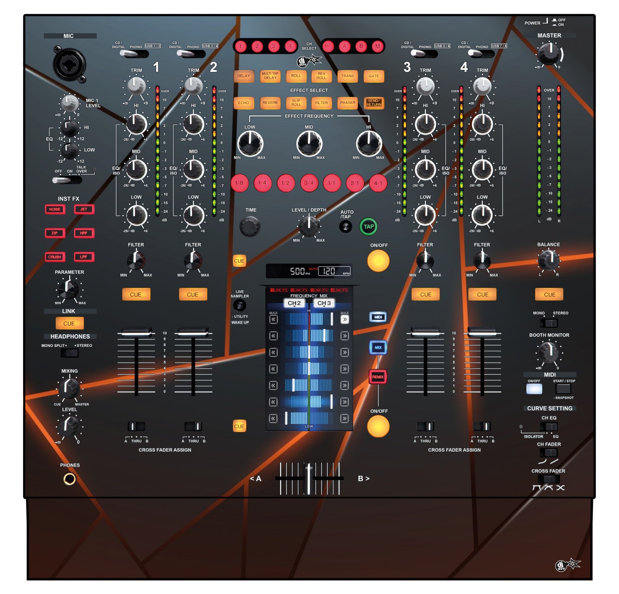 Pioneer DJ DJM 2000 Skin Rifter Orange