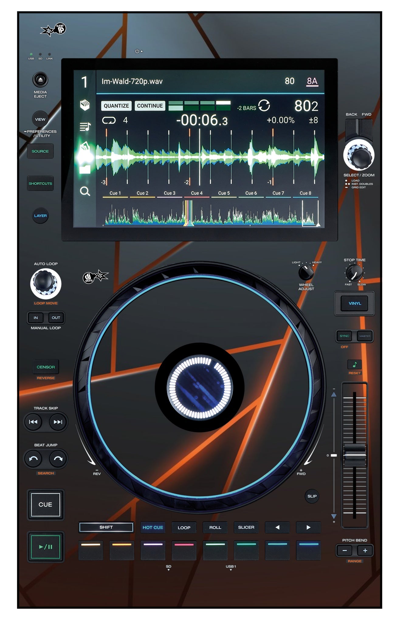 Denon DJ SC 6000 Skin Rifter Orange