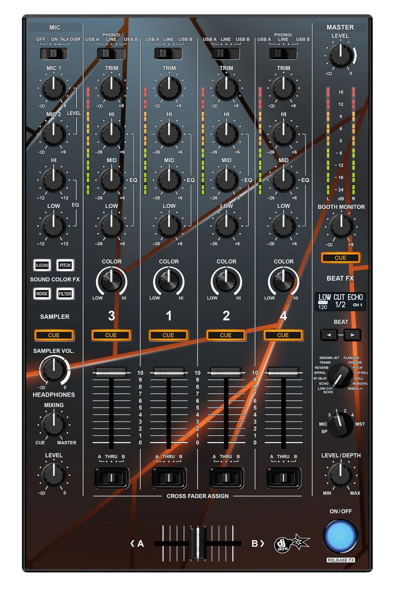 Pioneer DJ DDJ 1000 MIXER Skin Rifter Orange