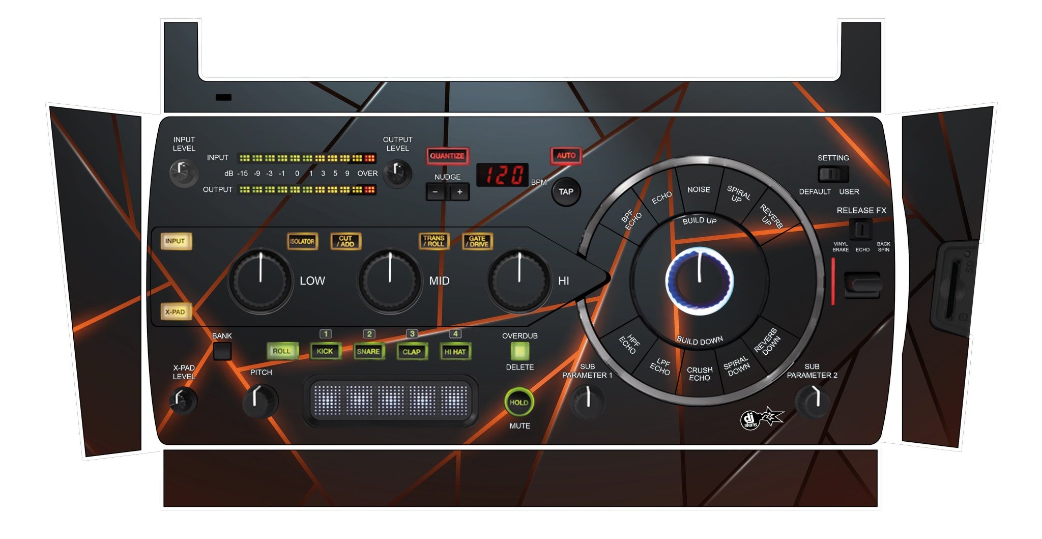 Pioneer DJ RMX 1000 Skin Rifter Orange