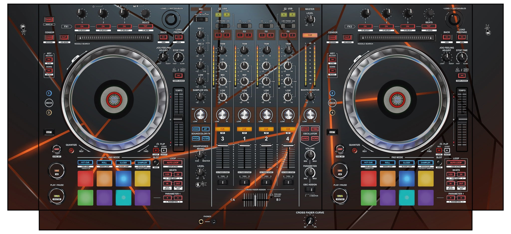 Pioneer DJ DDJ SZ 2 Skin Rifter Orange