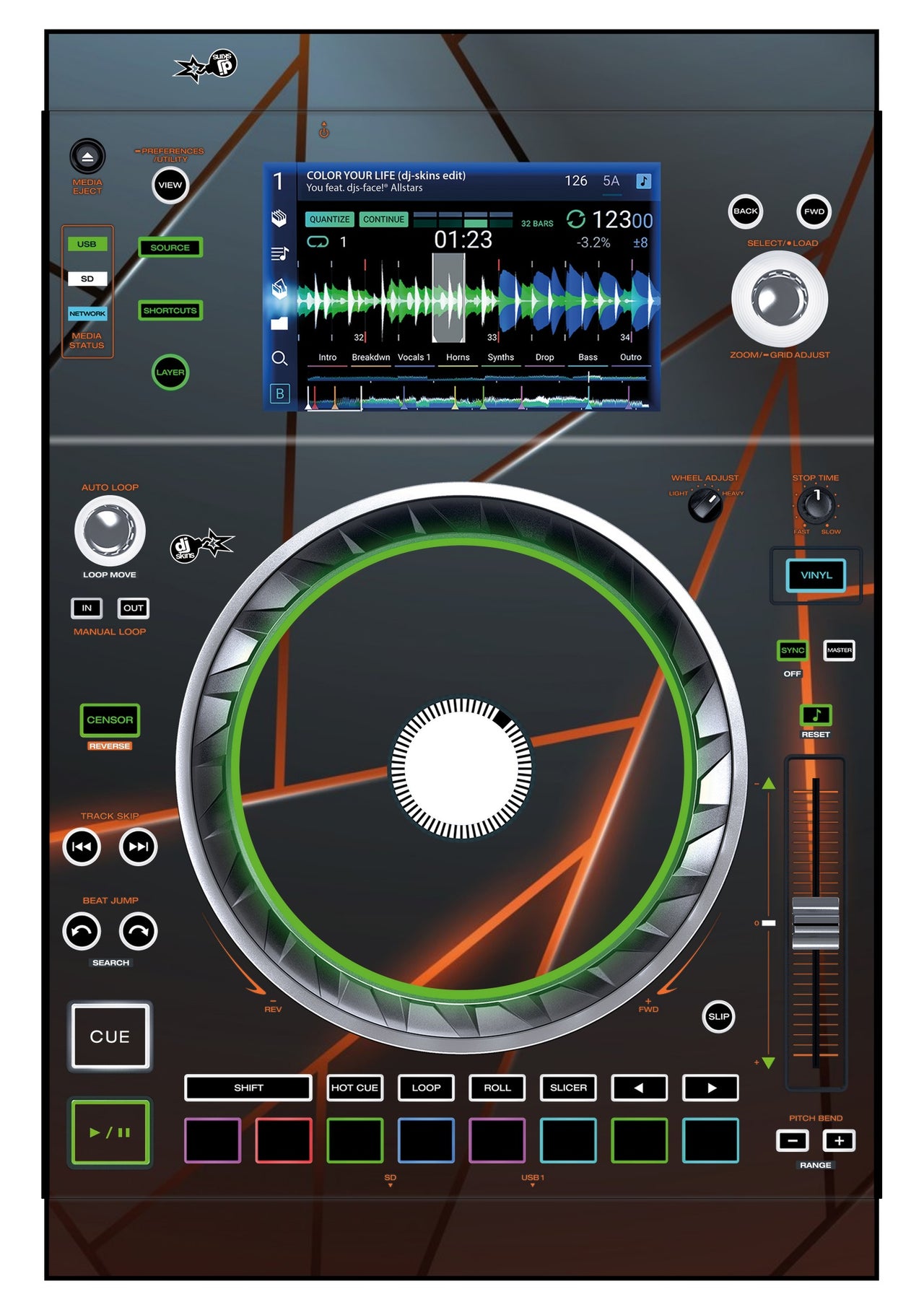 Denon DJ SC 5000 Skin Rifter Orange