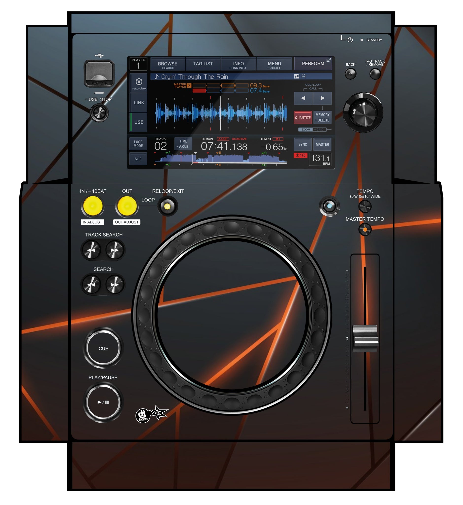 Pioneer DJ XDJ 700 Skin Rifter Orange
