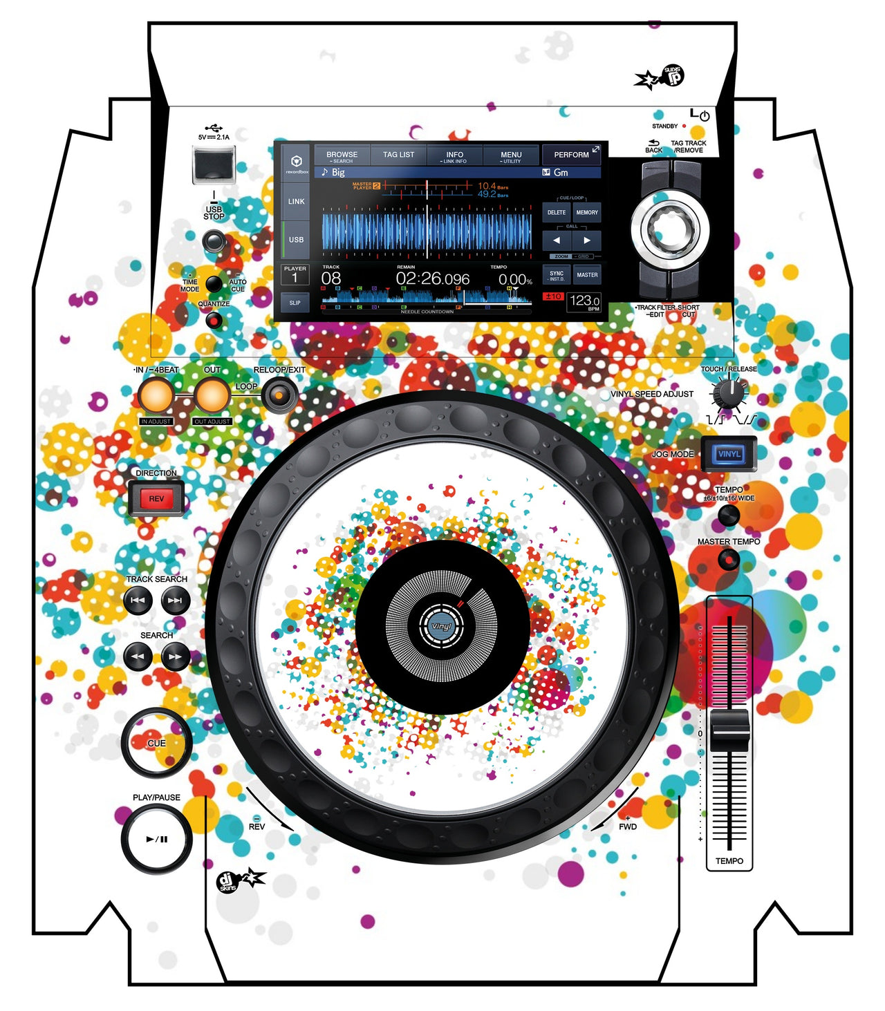 Pioneer DJ XDJ 1000 MK2 Skin Roundhouse