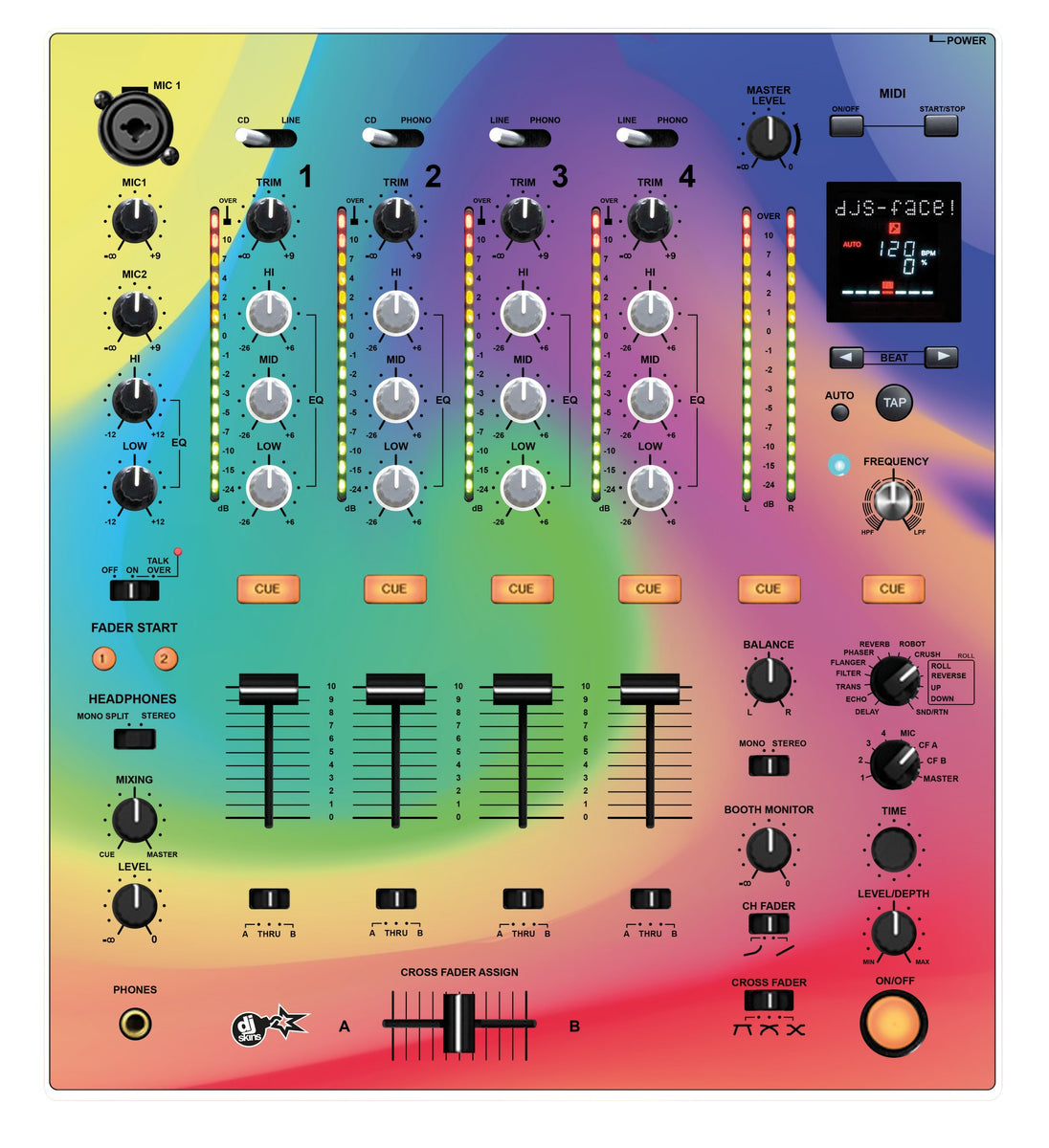Pioneer DJ DJM 700 Skin 80s Synth main image 1