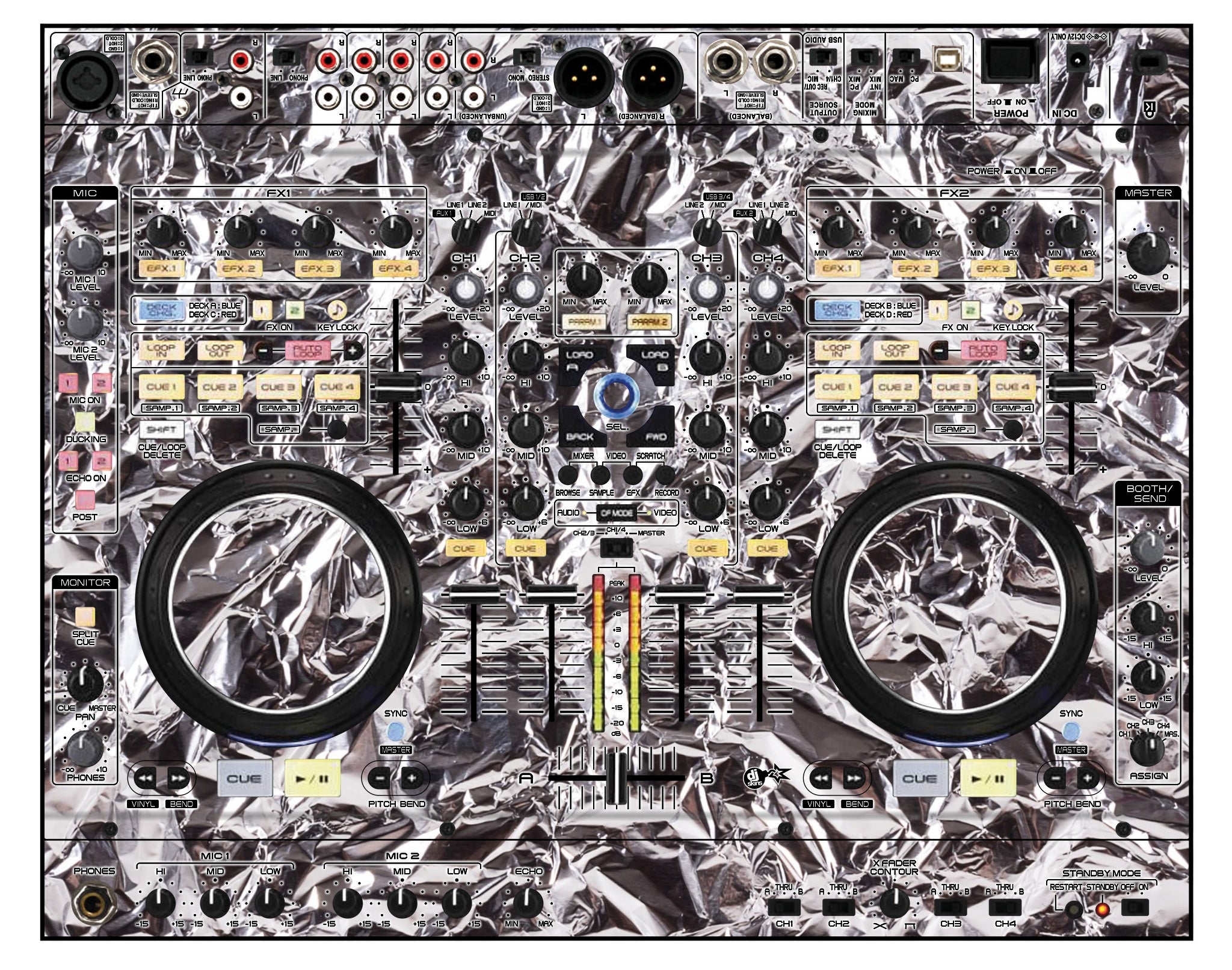 Denon DJ MC 6000 Skin Silvercrush