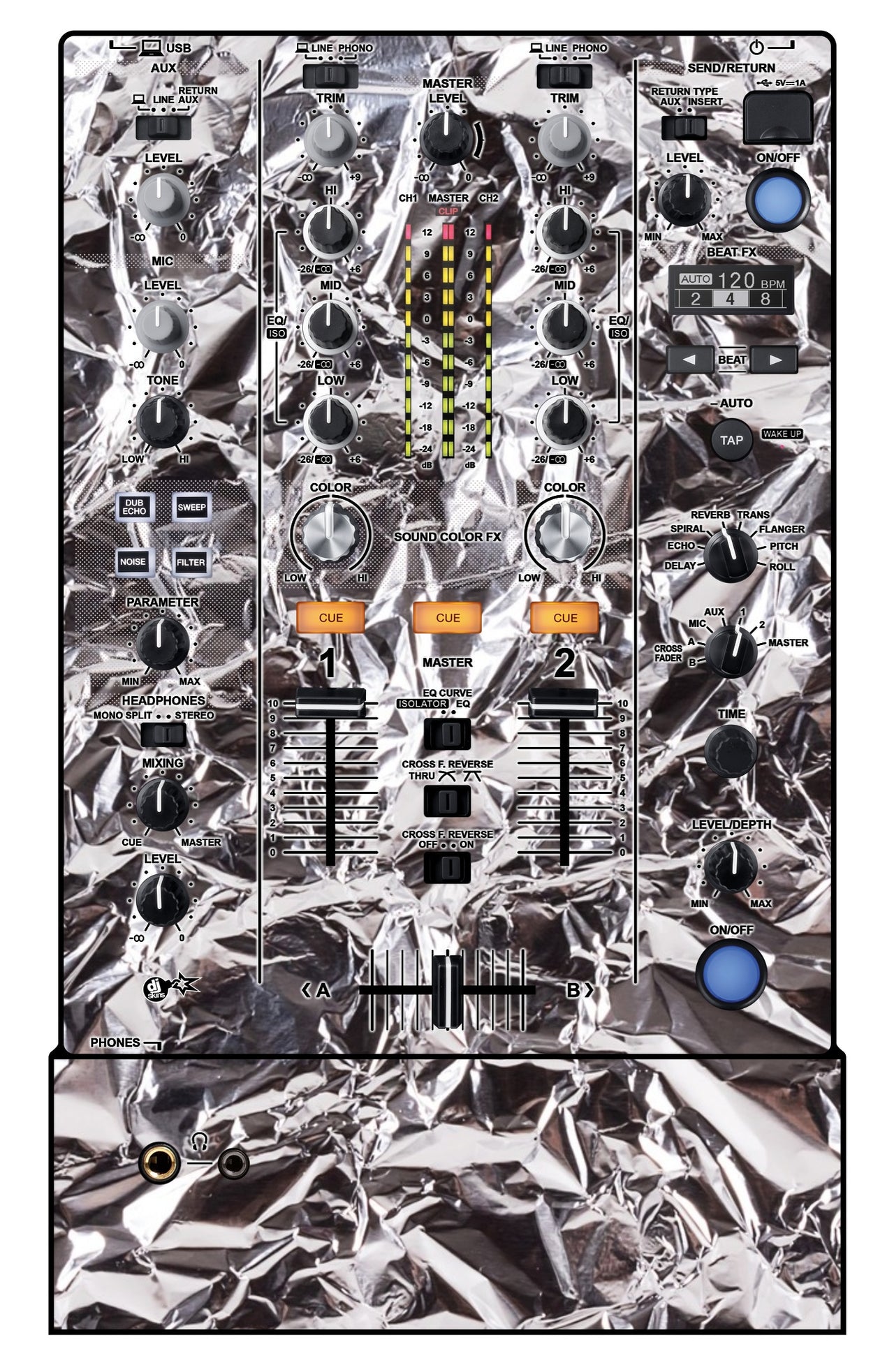 Pioneer DJ DJM 450 Skin Silvercrush