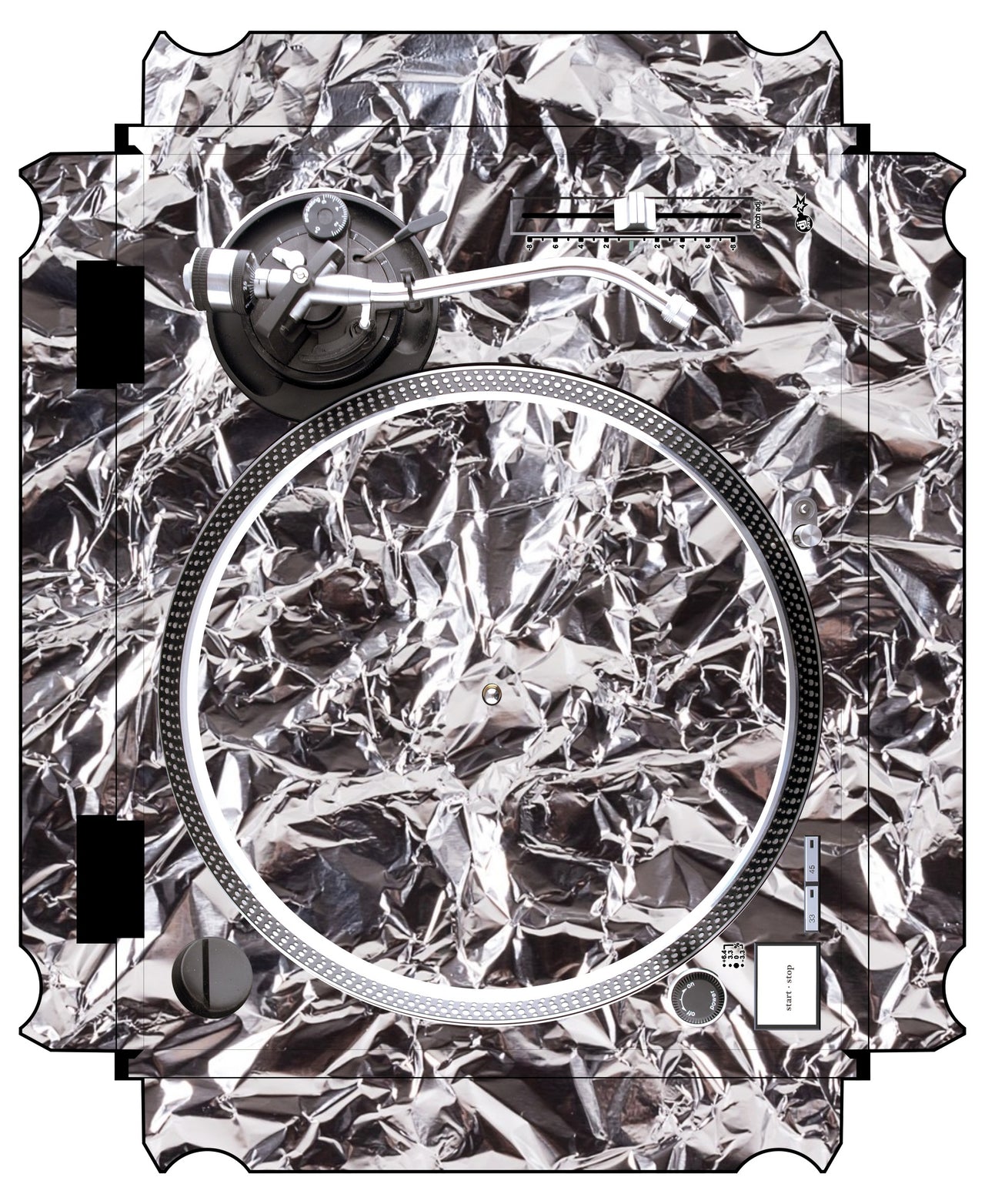 Technics 1200 / 1210 MK2 VERTICAL Skin Silvercrush