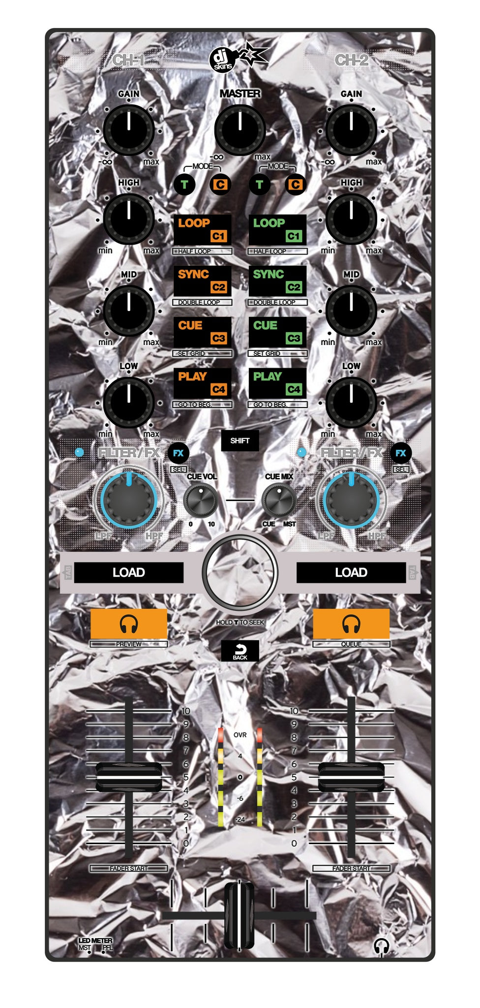 Reloop Mixtour Skin Silvercrush