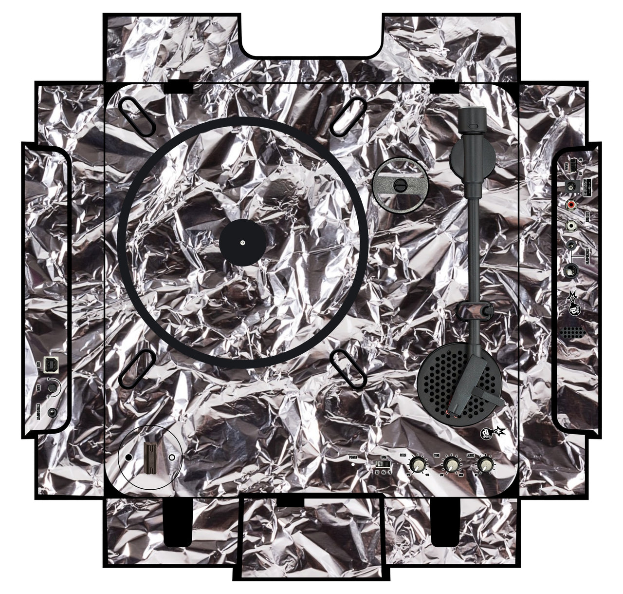 Numark PT 01 incl. Sides Skin Silvercrush