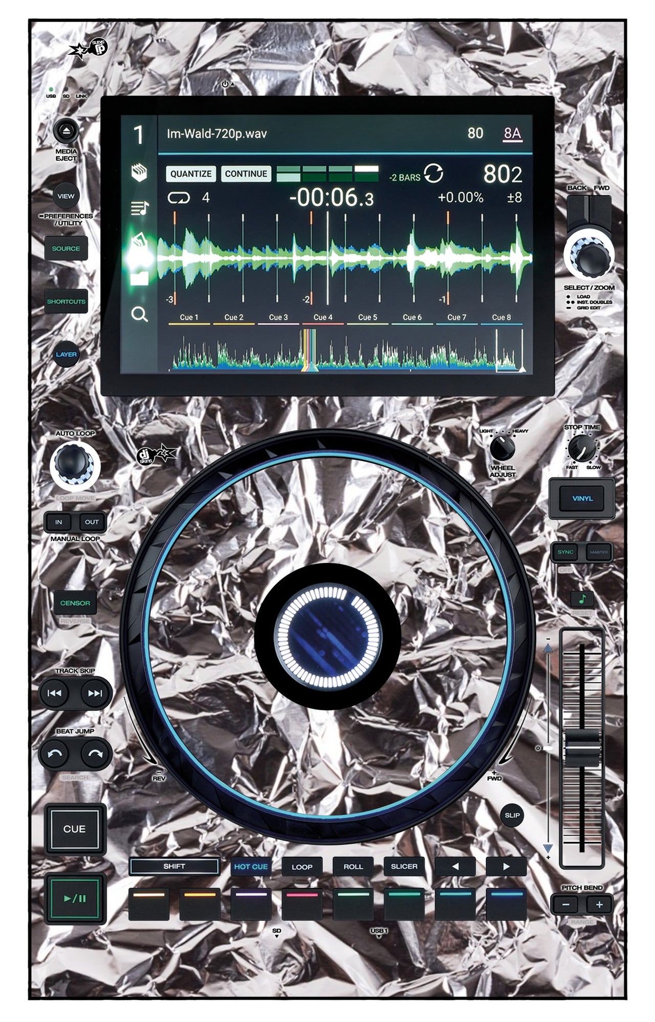 Denon DJ SC 6000 Skin Silvercrush