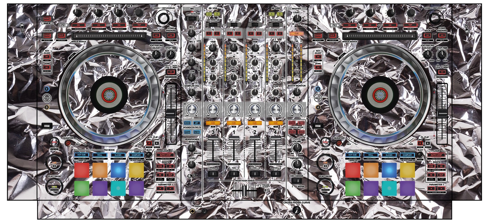 Pioneer DJ DDJ SZ 2 Skin Silvercrush