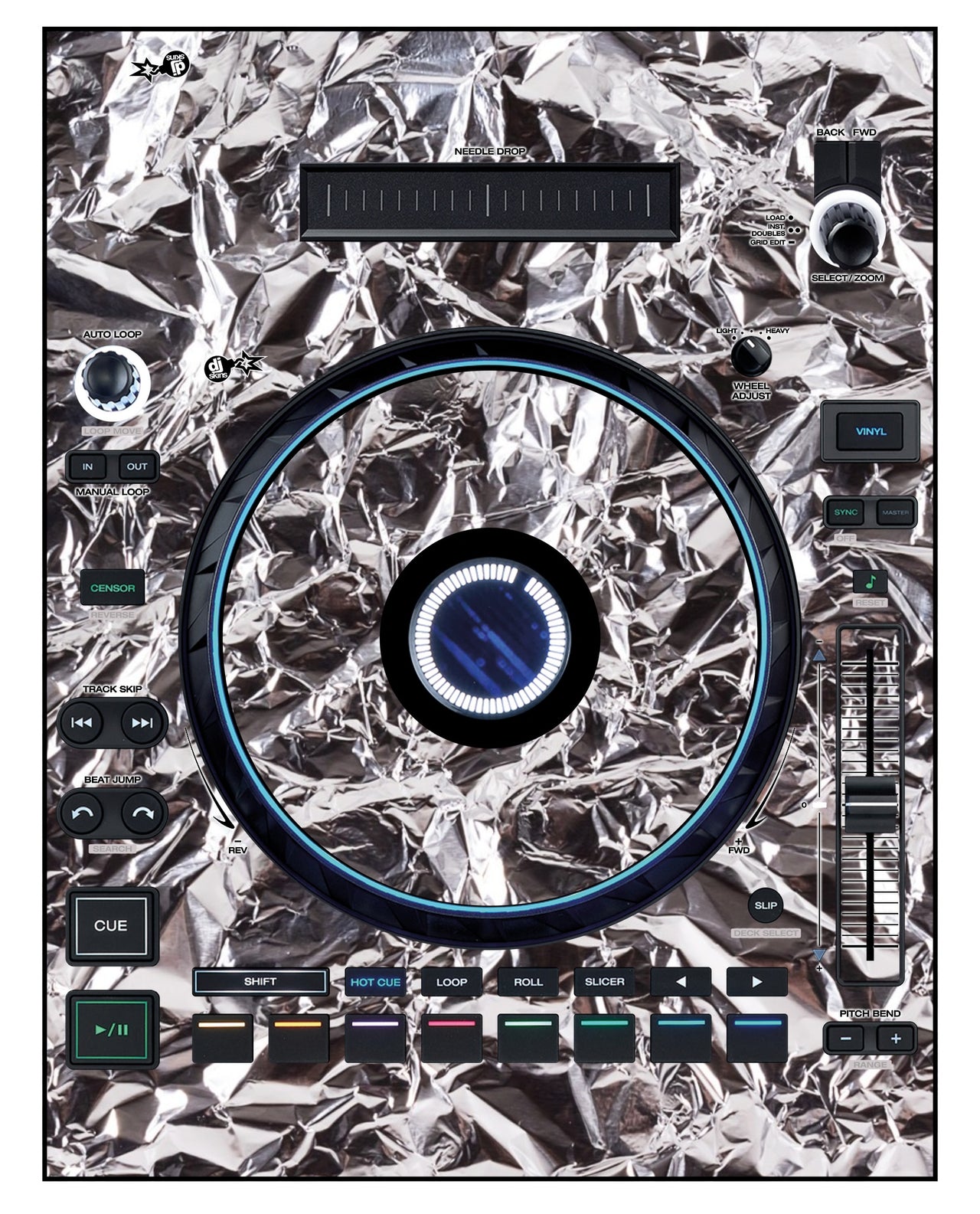 Denon DJ LC 6000 Skin Silvercrush