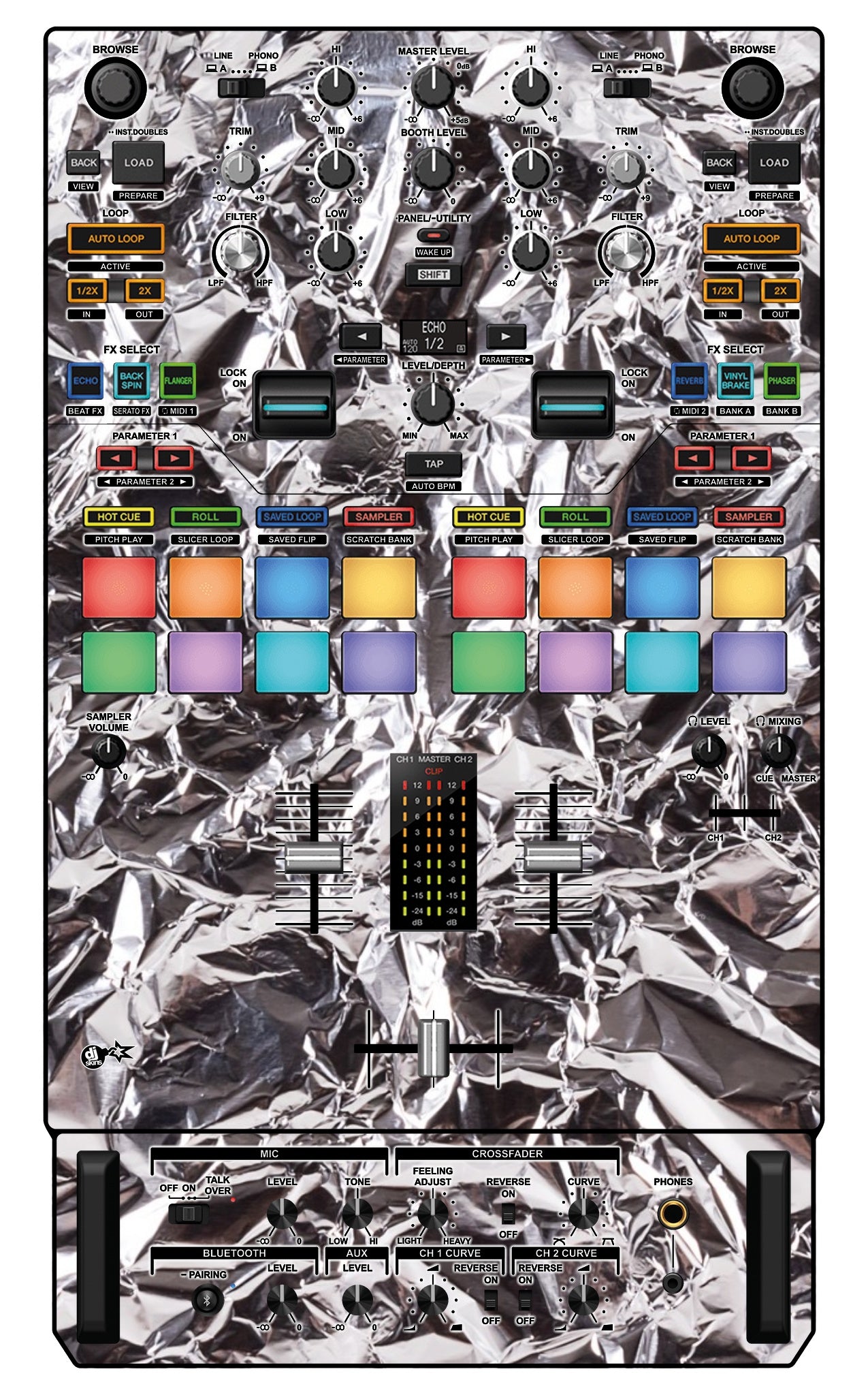 Pioneer DJ DJM S7 Skin Silvercrush