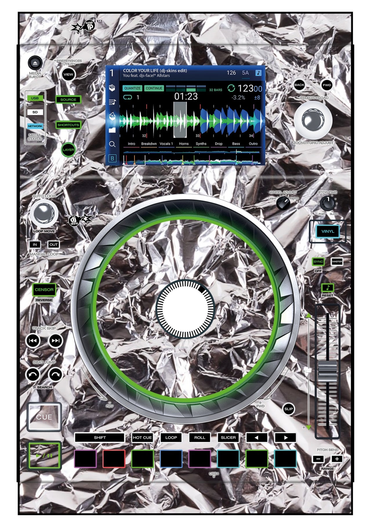 Denon DJ SC 5000 Skin Silvercrush