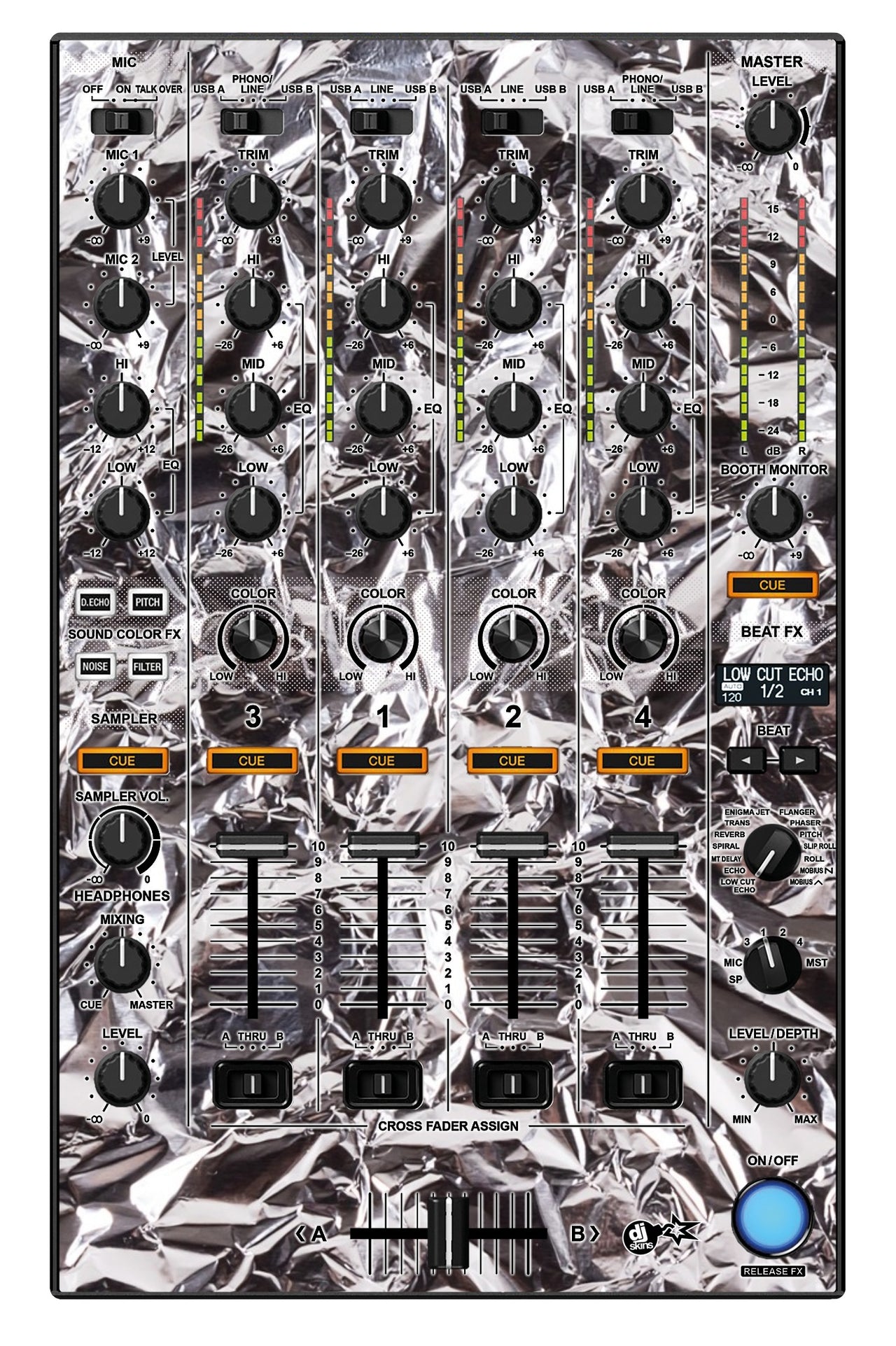 Pioneer DJ DDJ 1000 MIXER Skin Silvercrush