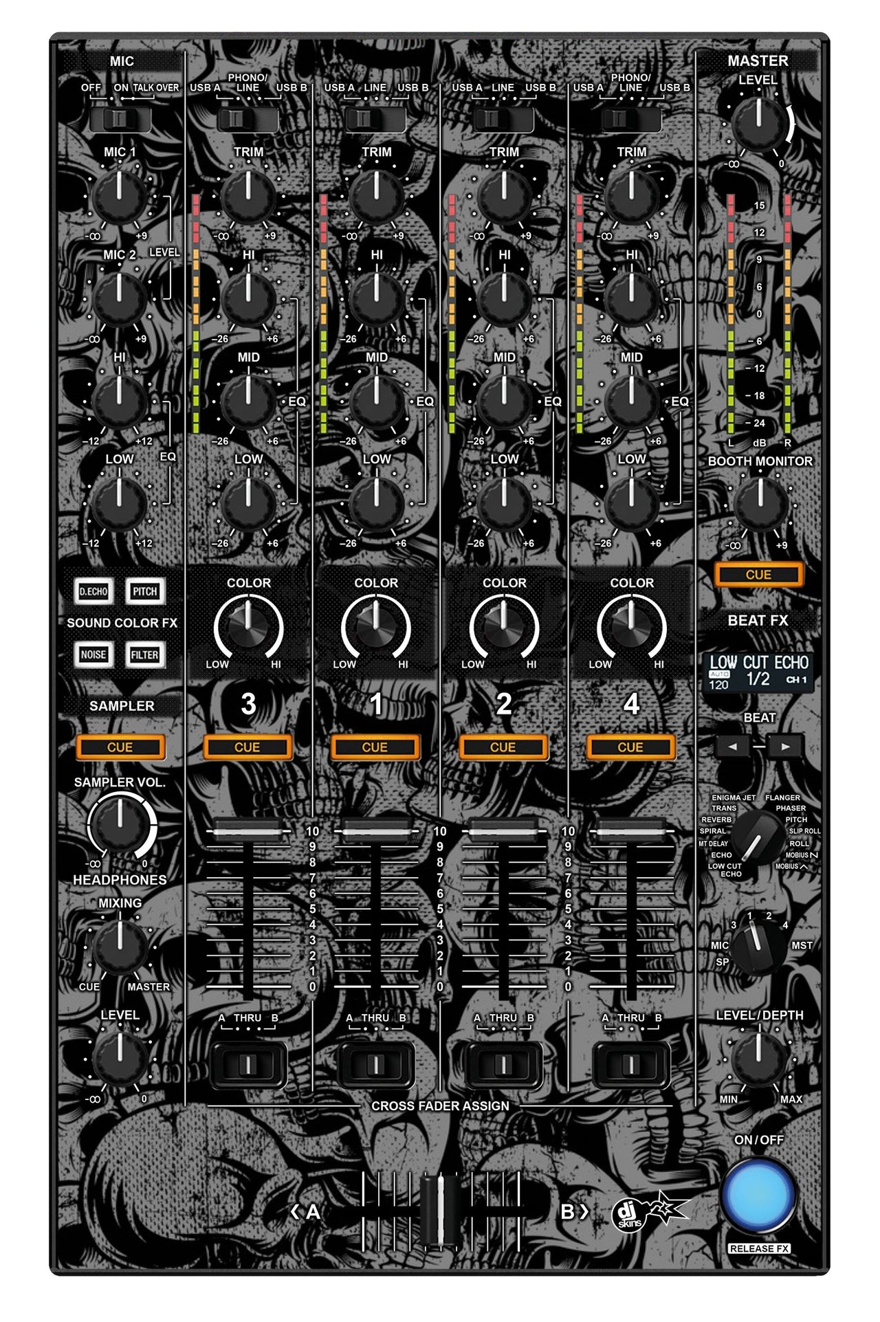 Pioneer DJ DDJ 1000 MIXER Skin Skull