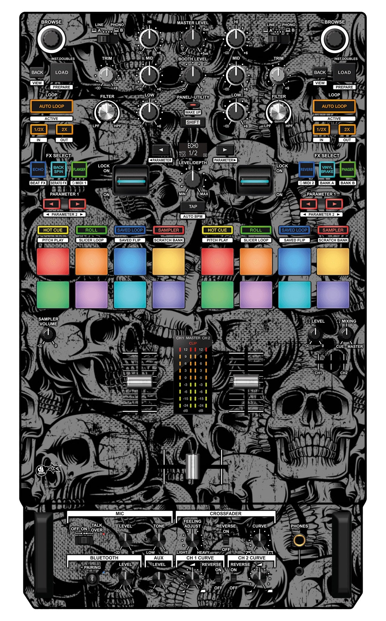 Pioneer DJ DJM S7 Skin Skull