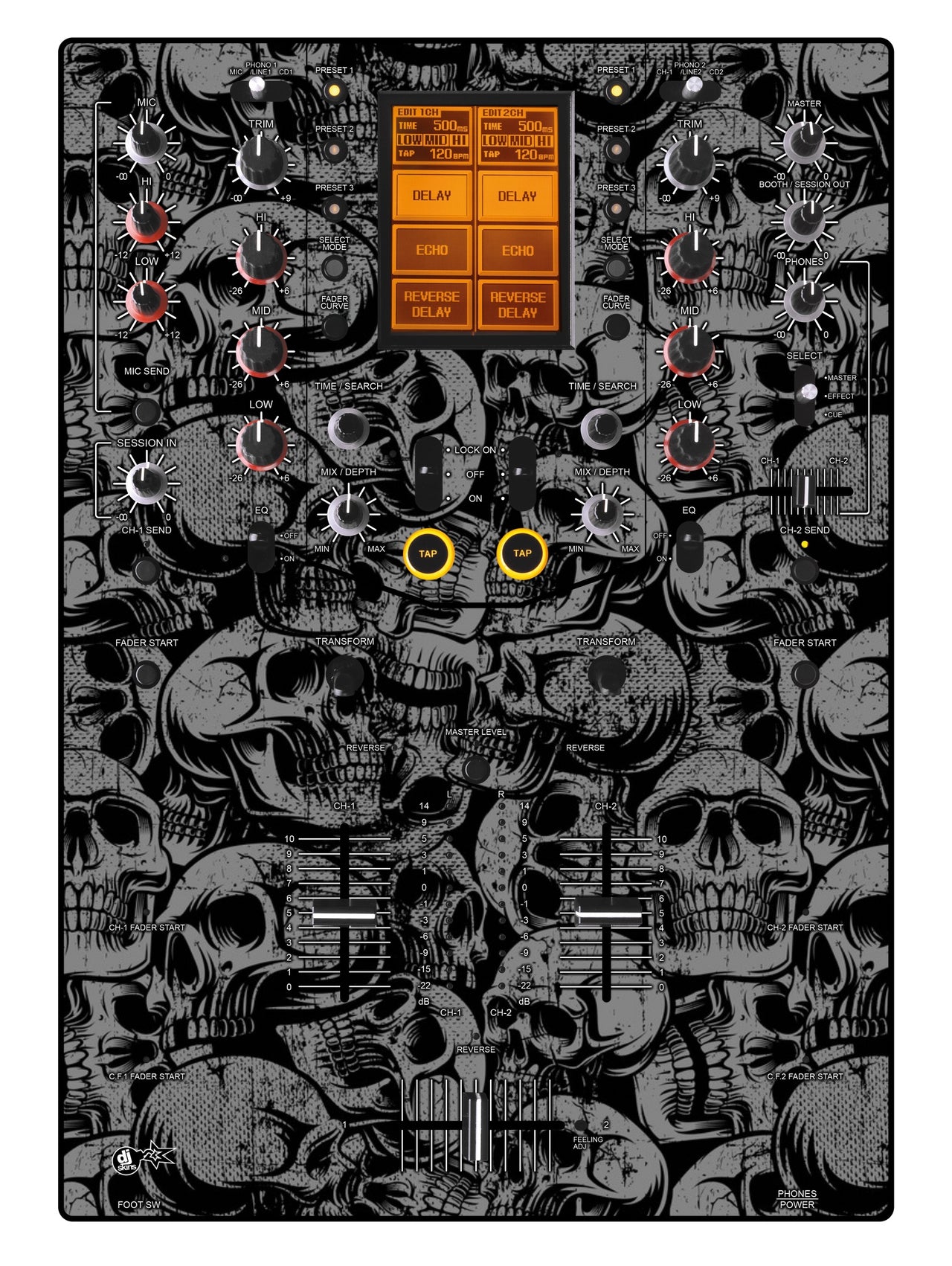 Pioneer DJ DJM 909 Skin Skull