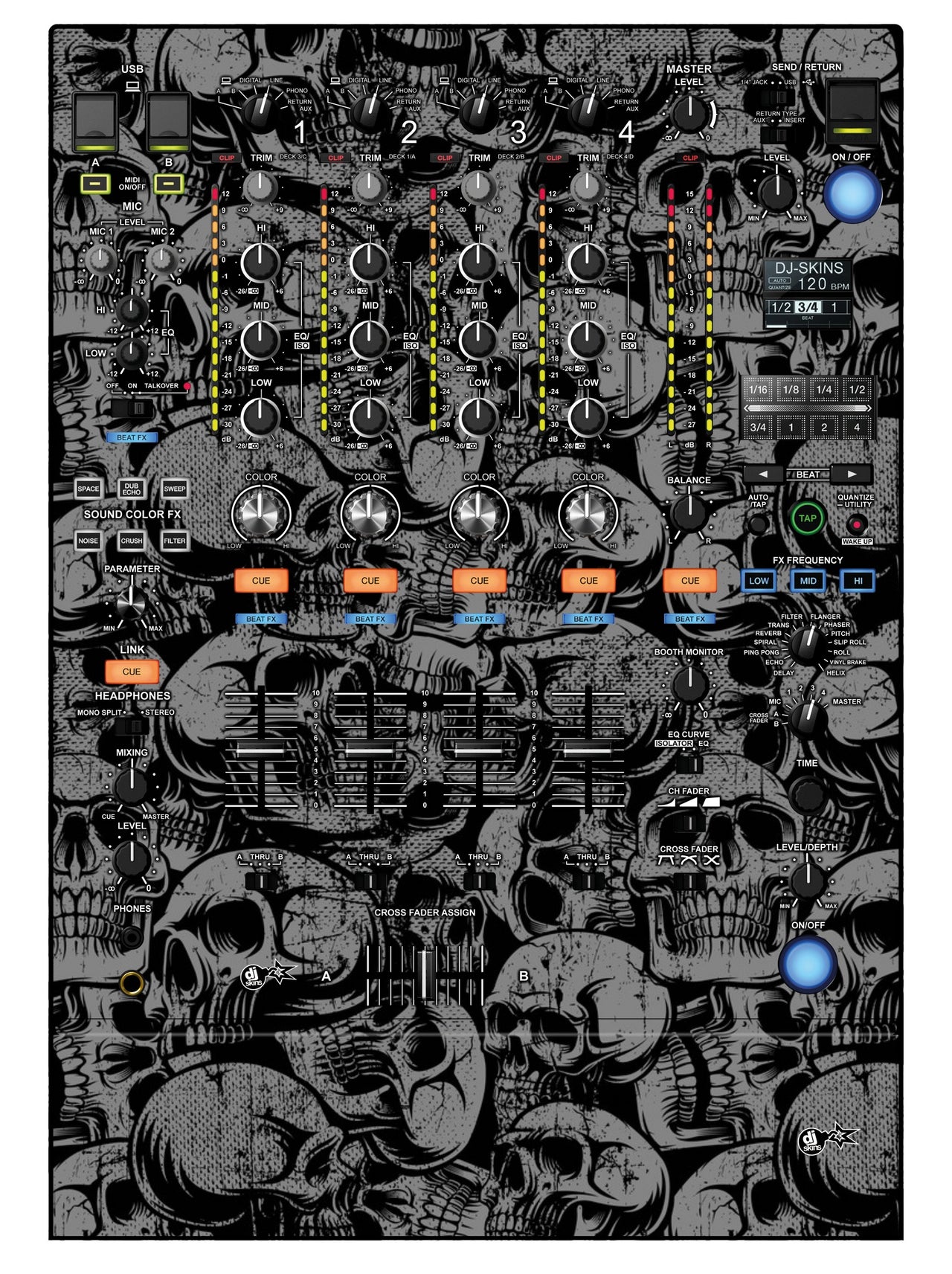 Pioneer DJ DJM 900 NEXUS 2 Skin Skull