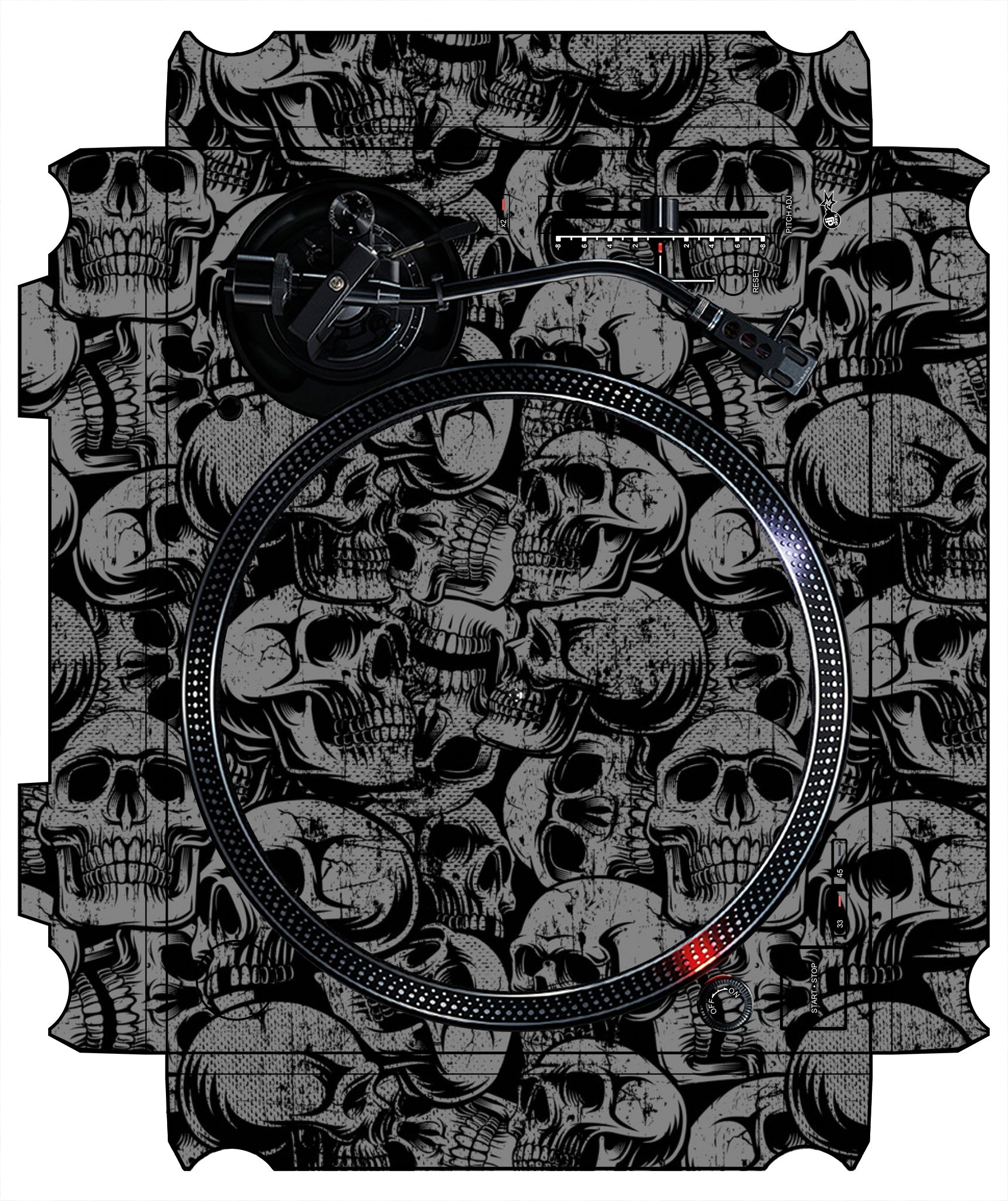 Technics 1200 / 1210 MK7 VERTICAL Skin Skull