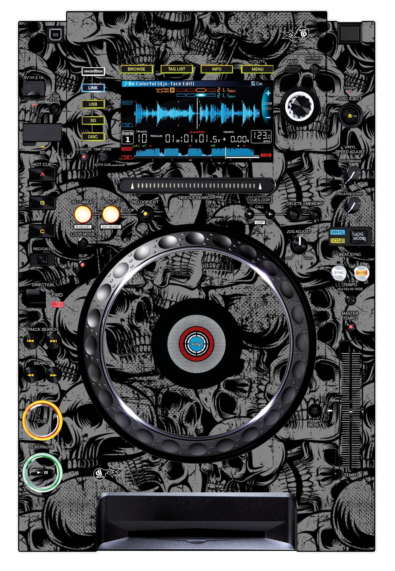 Pioneer DJ CDJ 2000 NEXUS Skin Skull