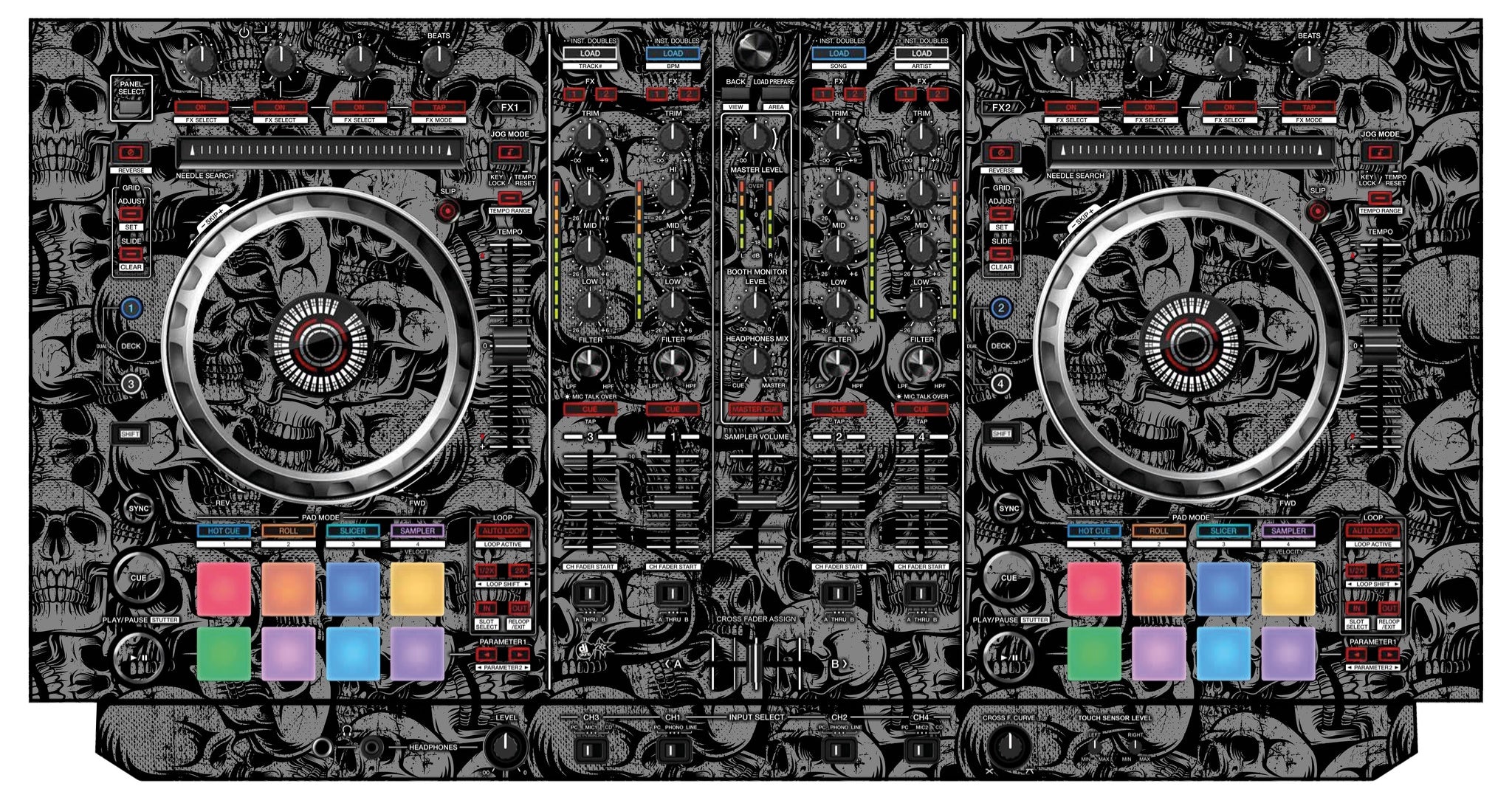 Pioneer DJ DDJ SX Skin Skull