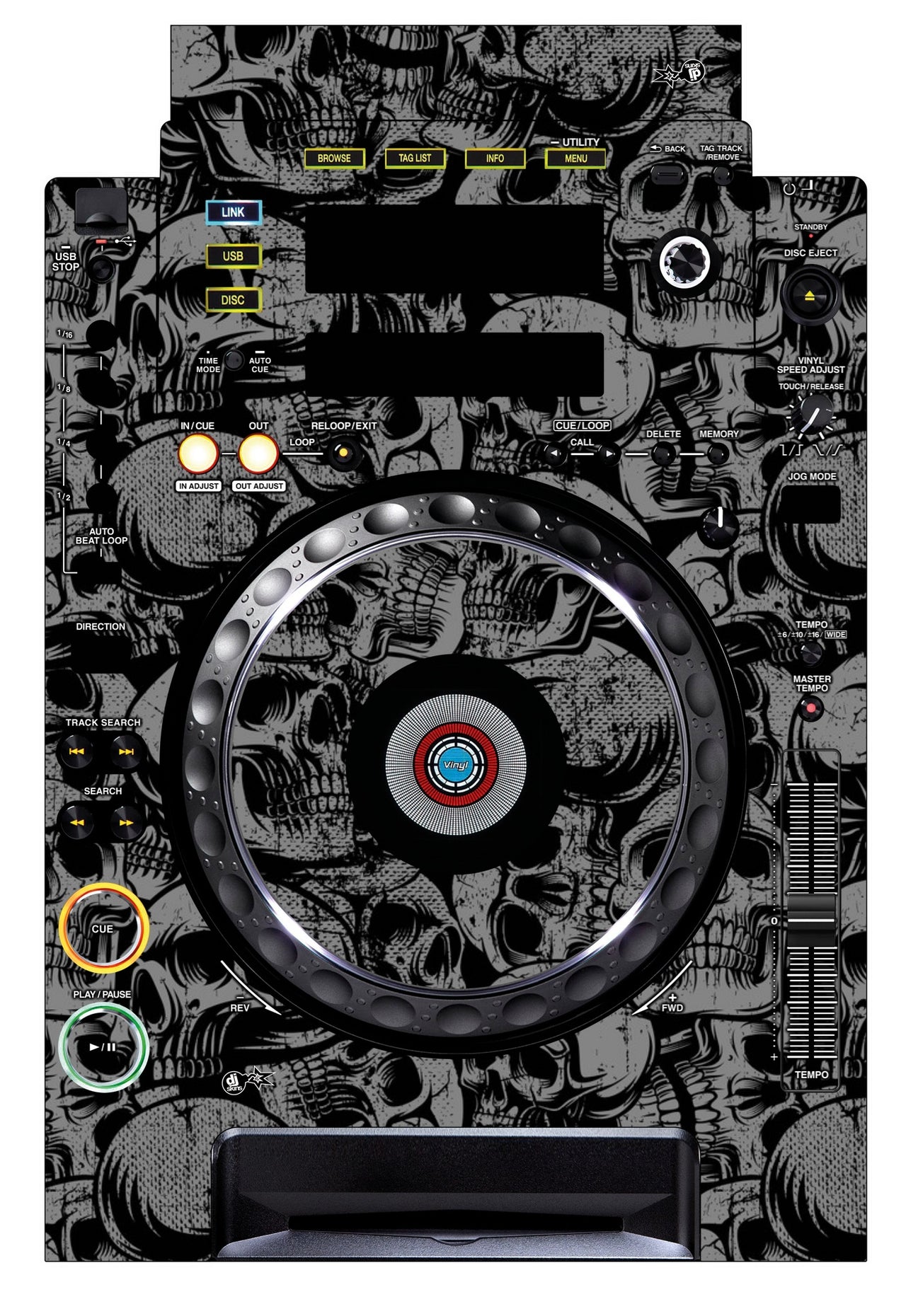 Pioneer DJ CDJ 900 Skin Skull