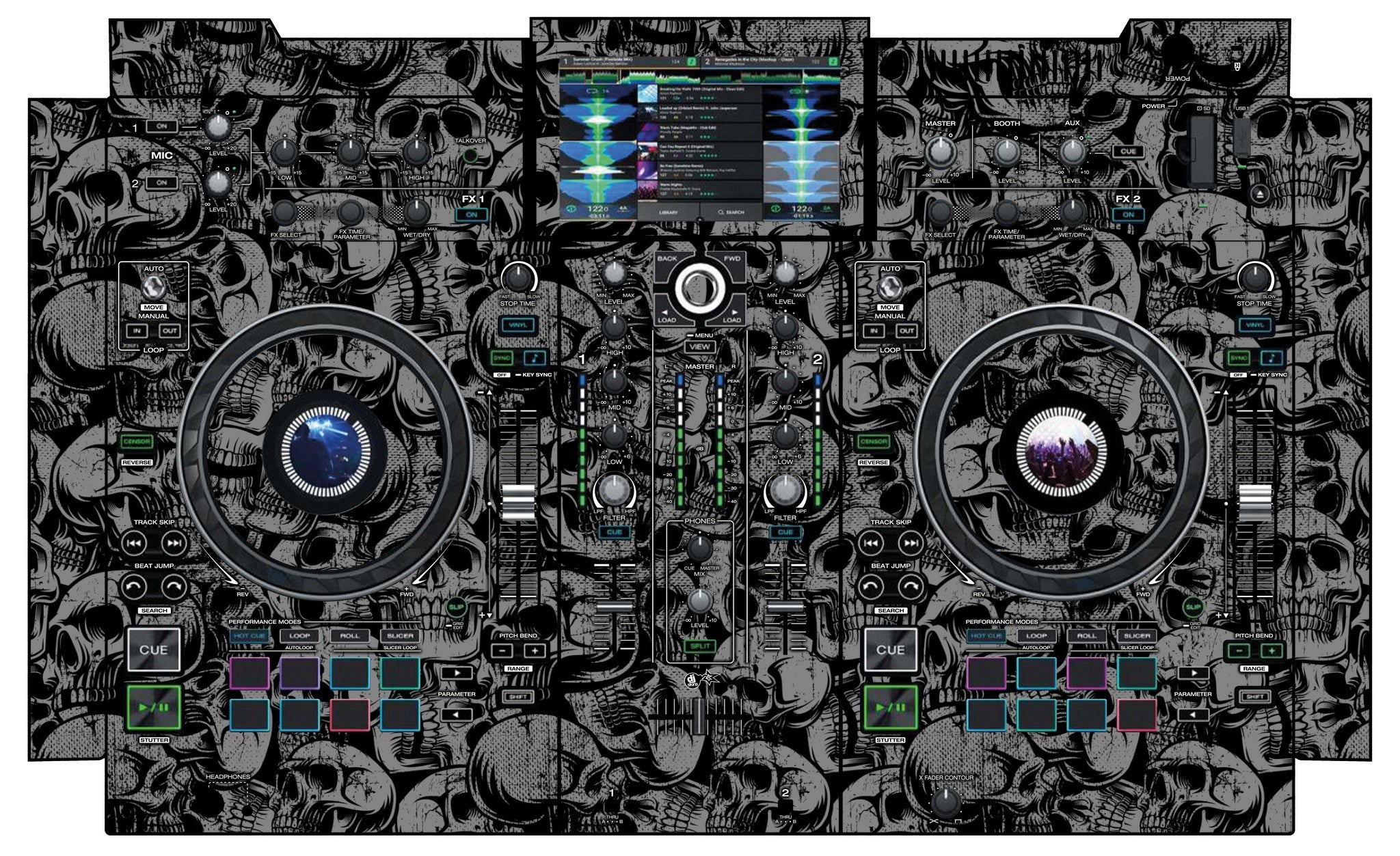 Denon DJ PRIME 2 Skin Skull