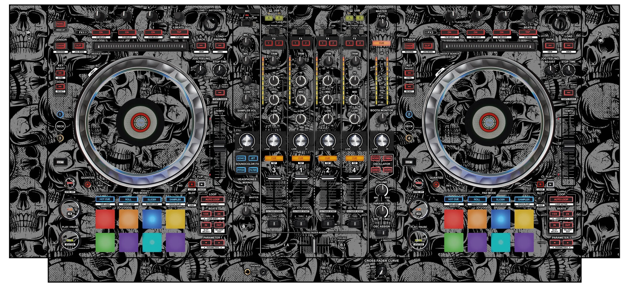 Pioneer DJ DDJ SZ 2 Skin Skull