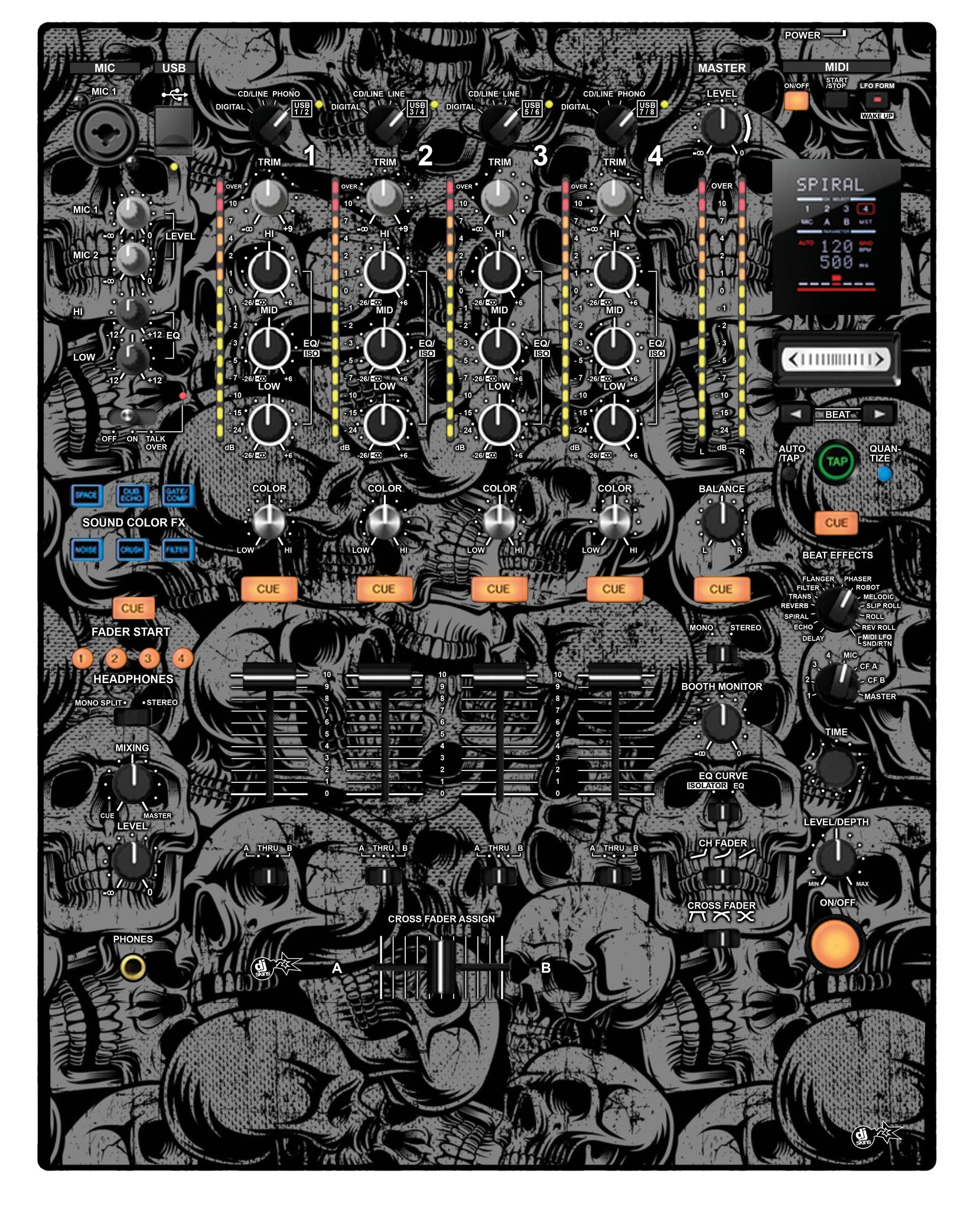 Pioneer DJ DJM 900 NEXUS Skin Skull