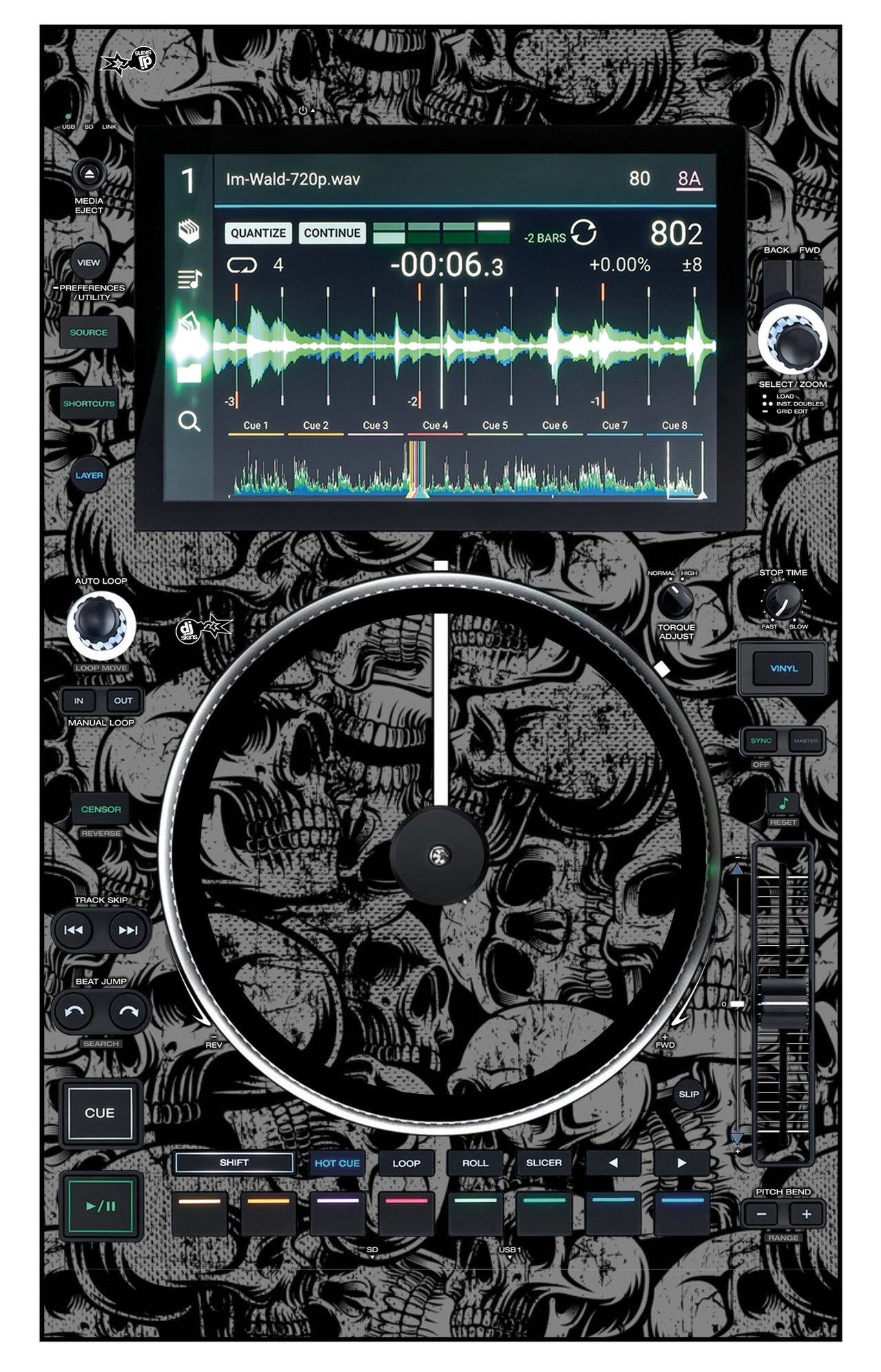 Denon DJ SC 6000 M Skin Skull