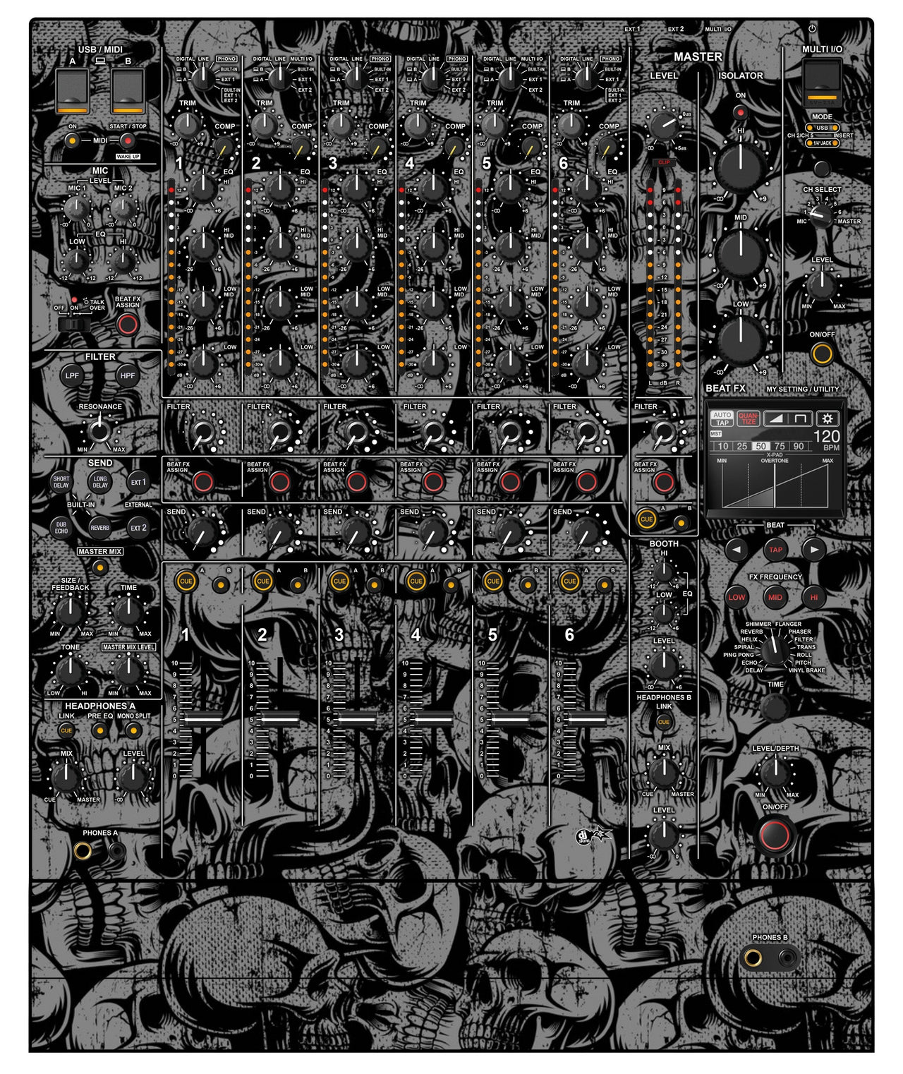 Pioneer DJ DJM V10 LF Skin Skull