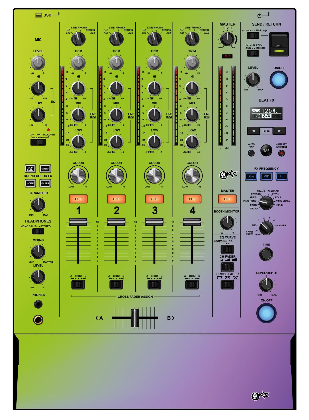 Pioneer DJ DJM 750 MK2 Skin Smooth Gradienter V1
