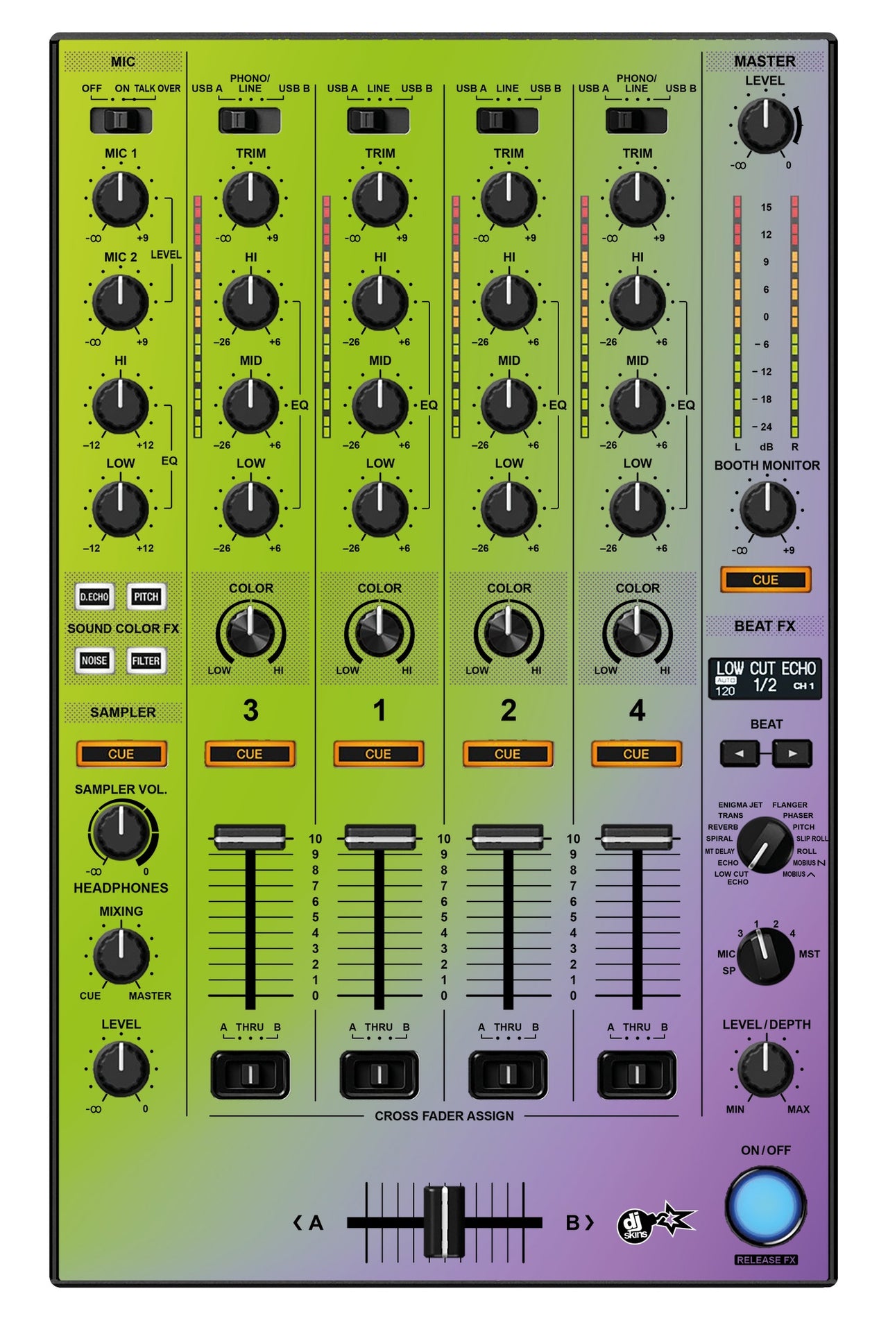 Pioneer DJ DDJ 1000 MIXER Skin Smooth Gradienter V1
