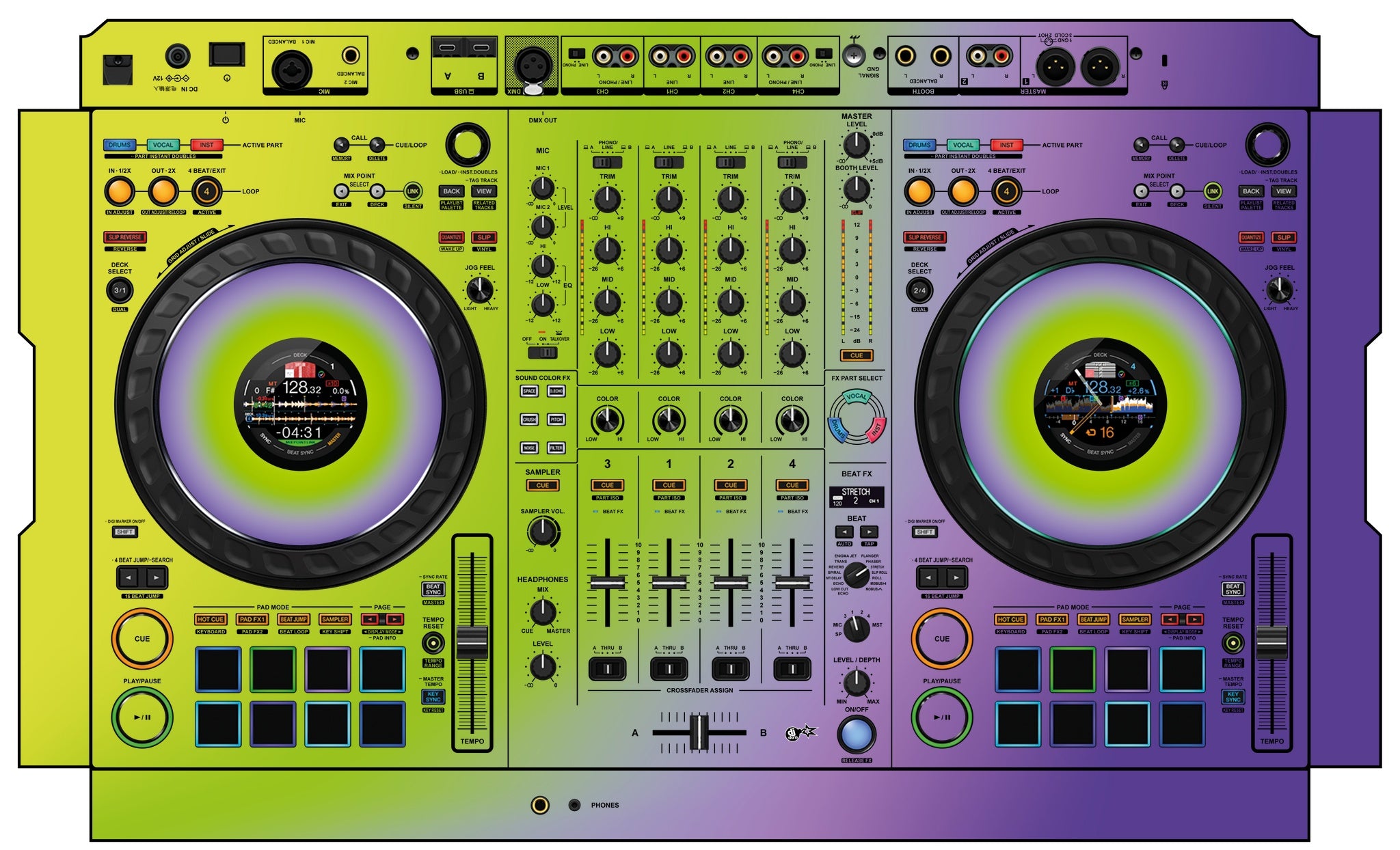 Pioneer DJ DDJ FLX10 Skin Smooth Gradienter V1